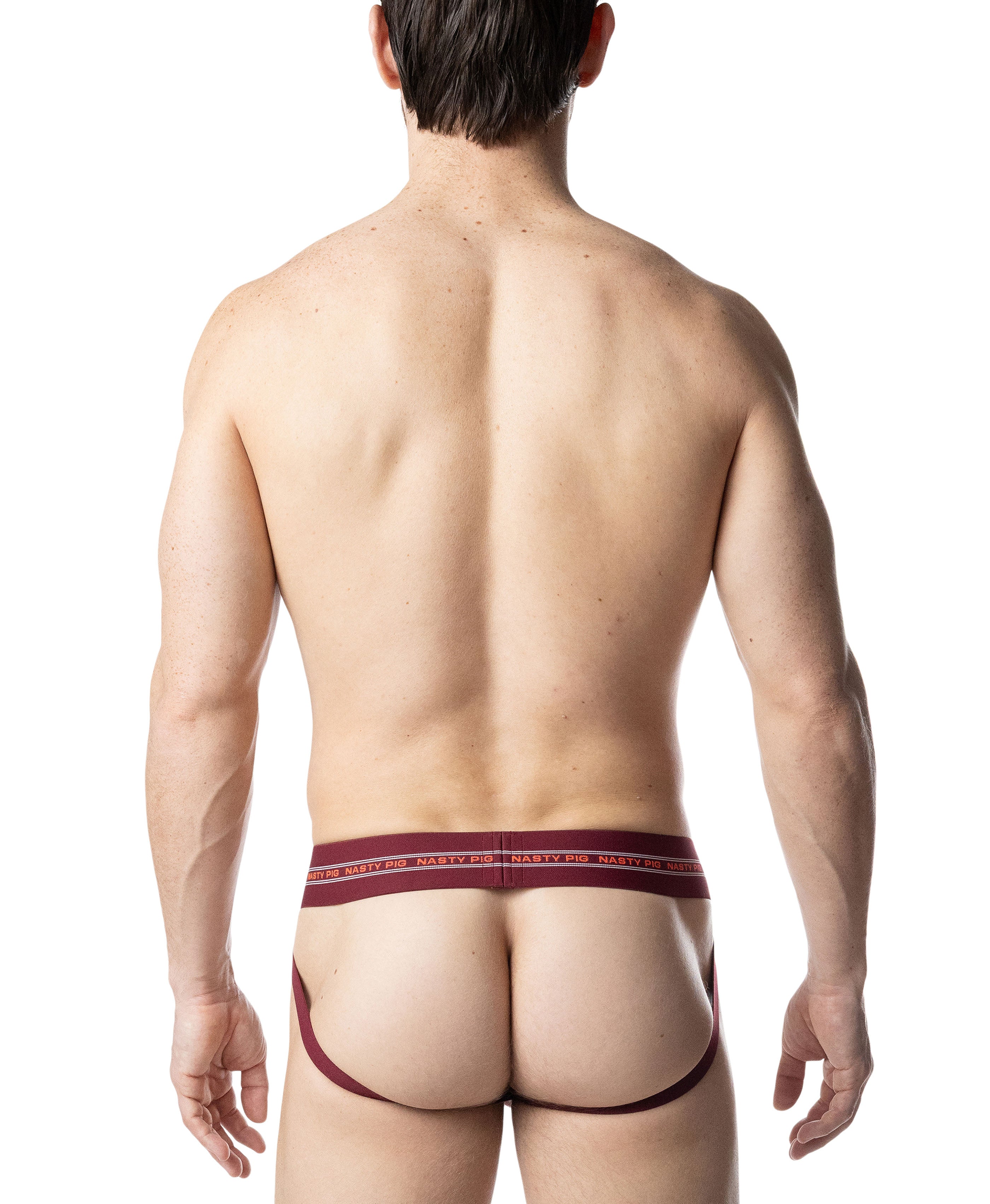 Core Jock Strap 3.0 - Burgundy/Vibrant Orange/White