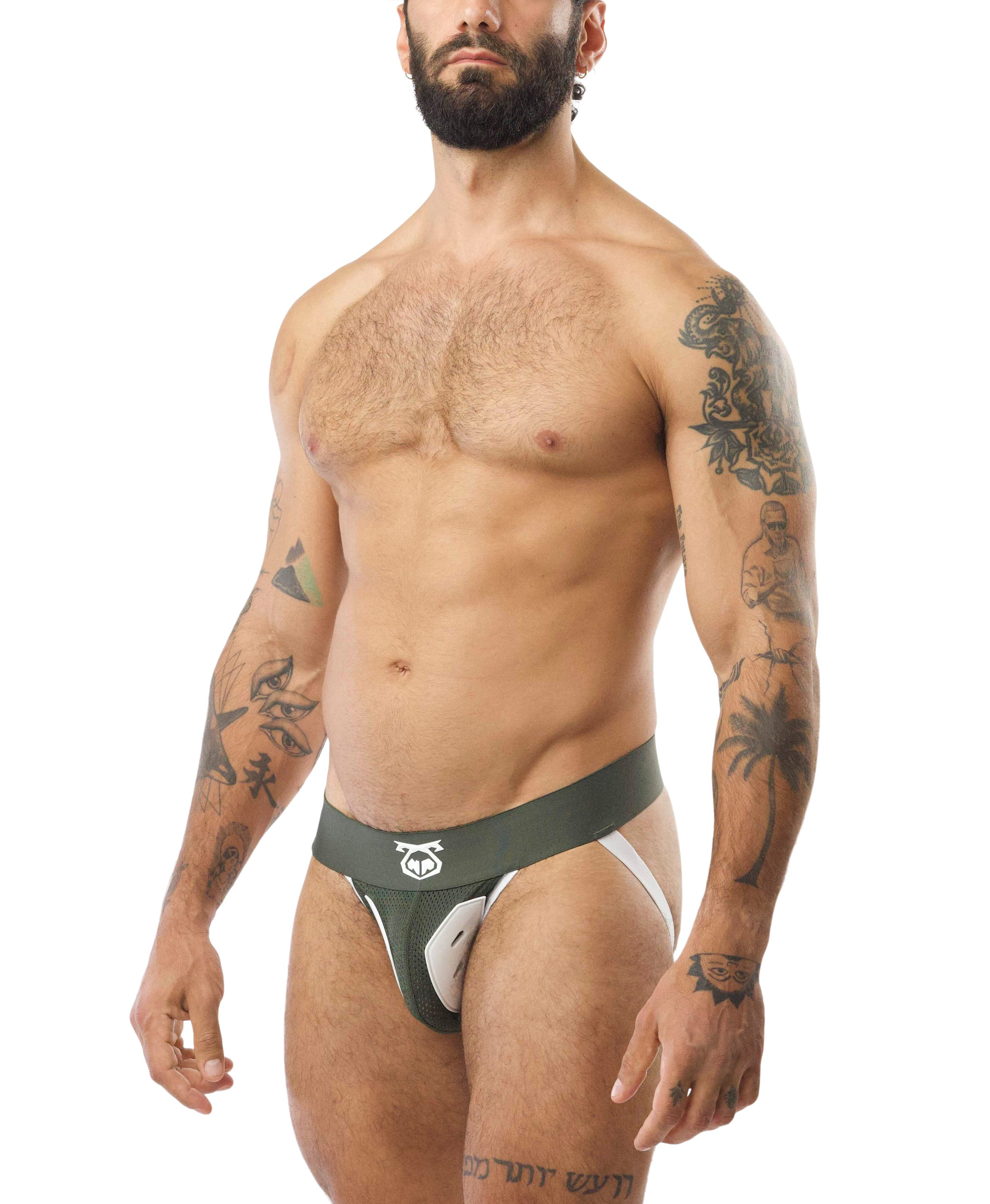 Goalkeeper Jock Strap - Army Green/White