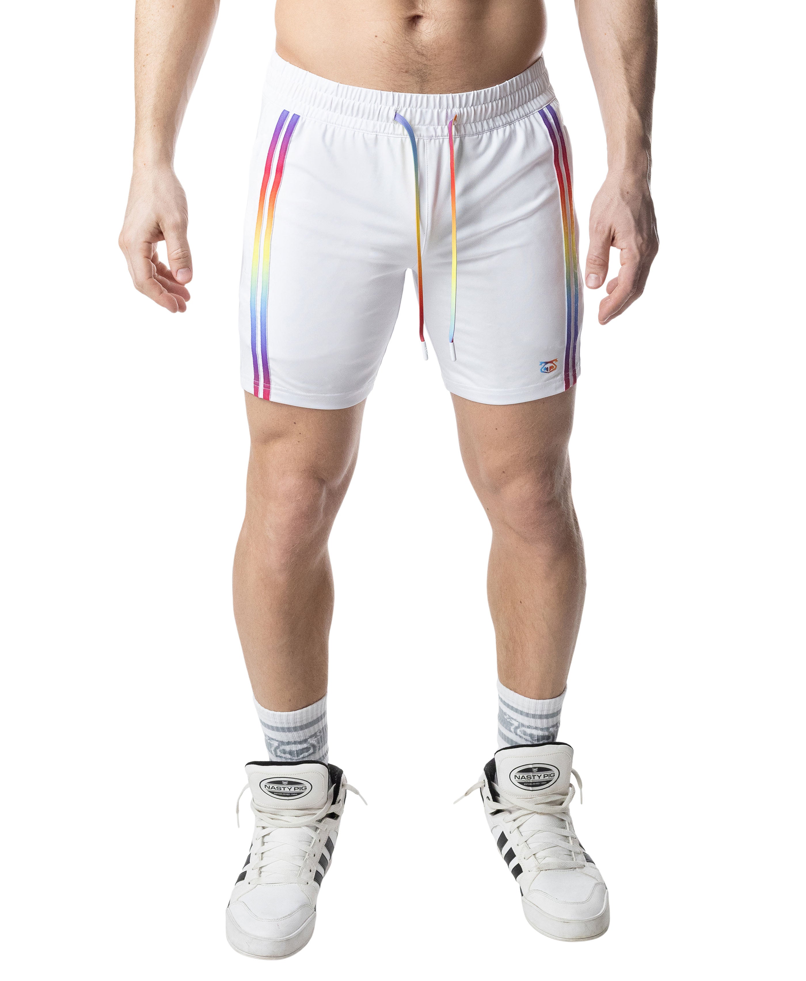 Aura Pride Rugby Short - White/Multi