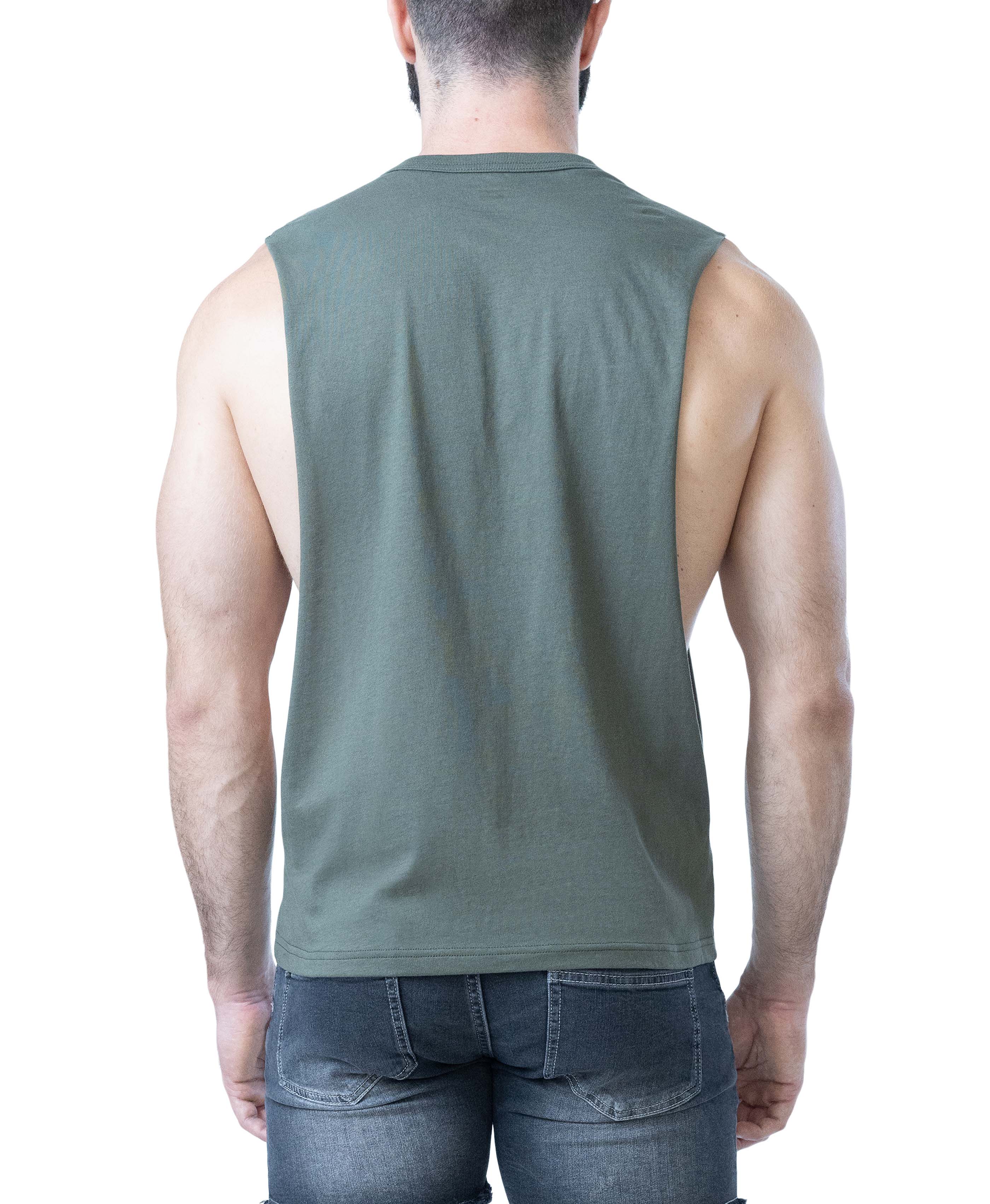 Brandmark Shredder Tank Top 3.0 - Army Green/Shark Grey/White