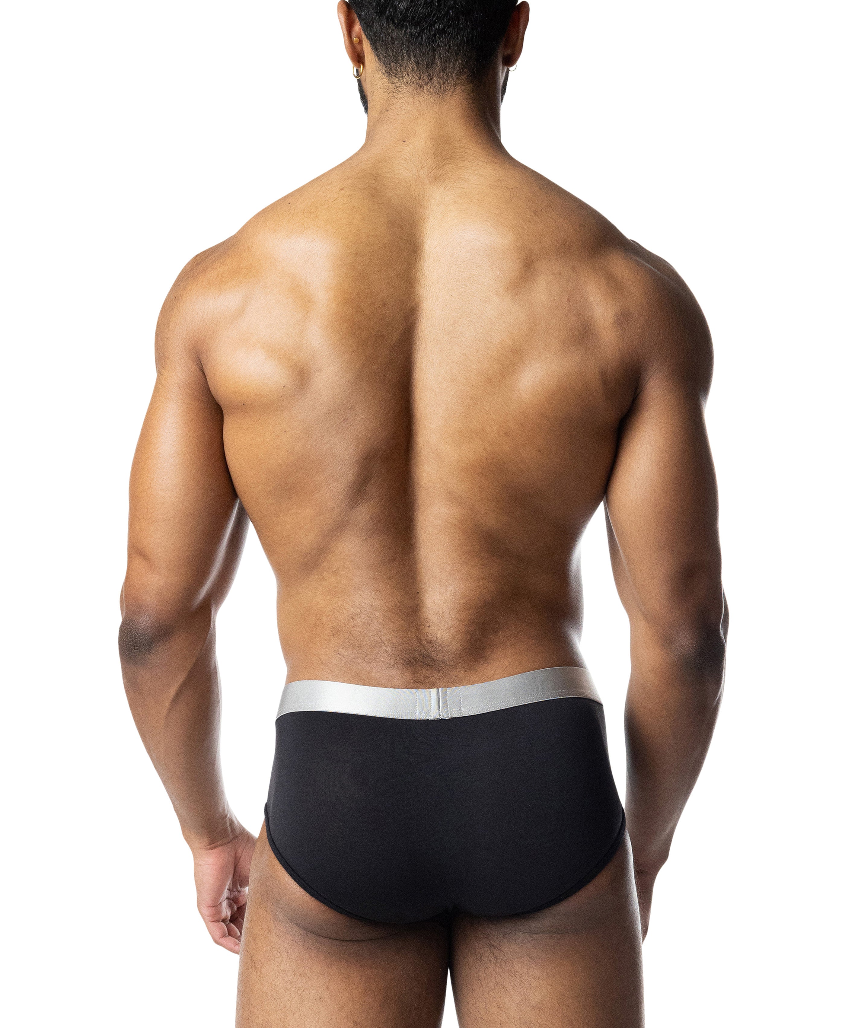 Chromium U-Front Brief - Chrome/Black