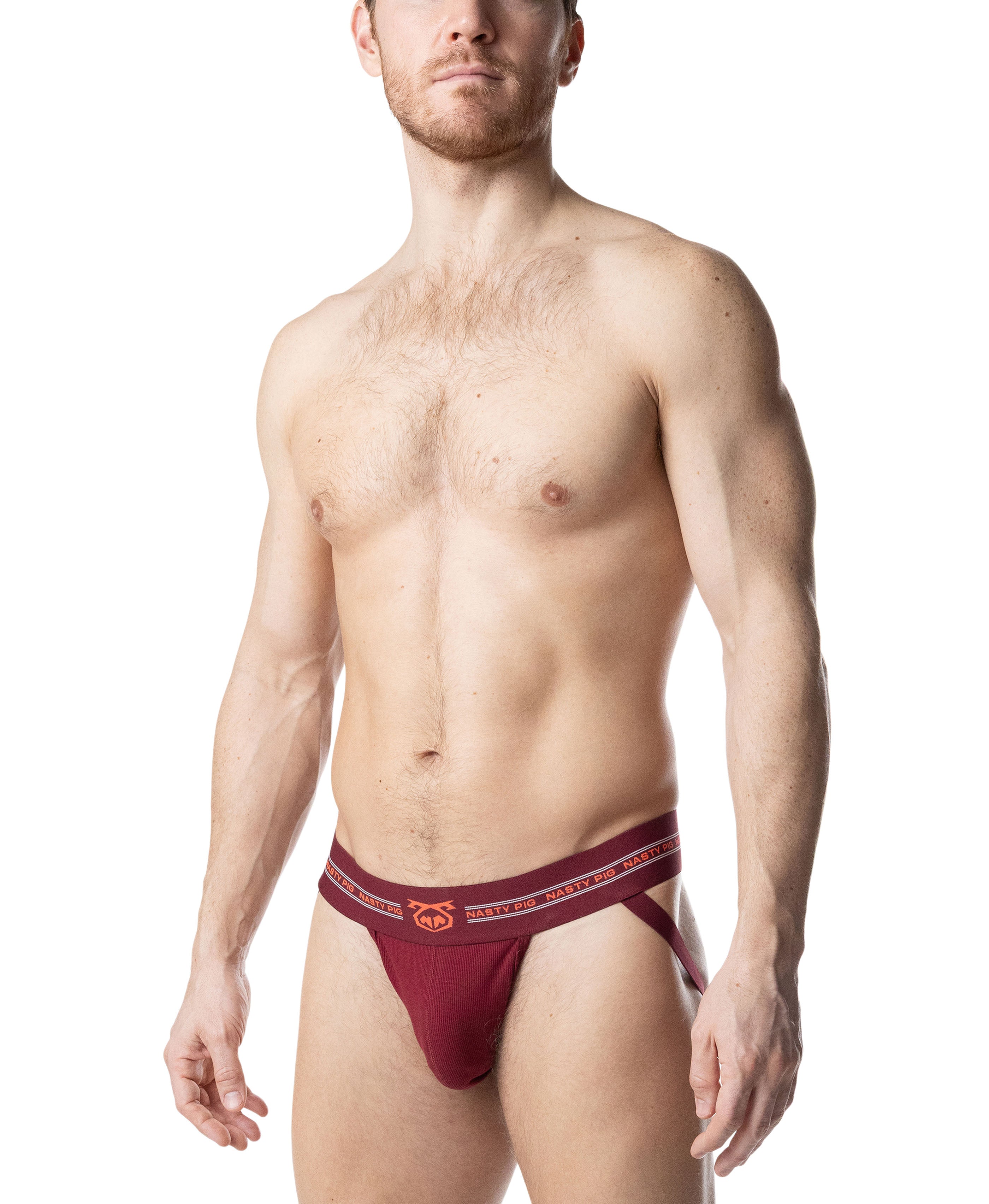 Core Jock Strap 3.0 - Burgundy/Vibrant Orange/White