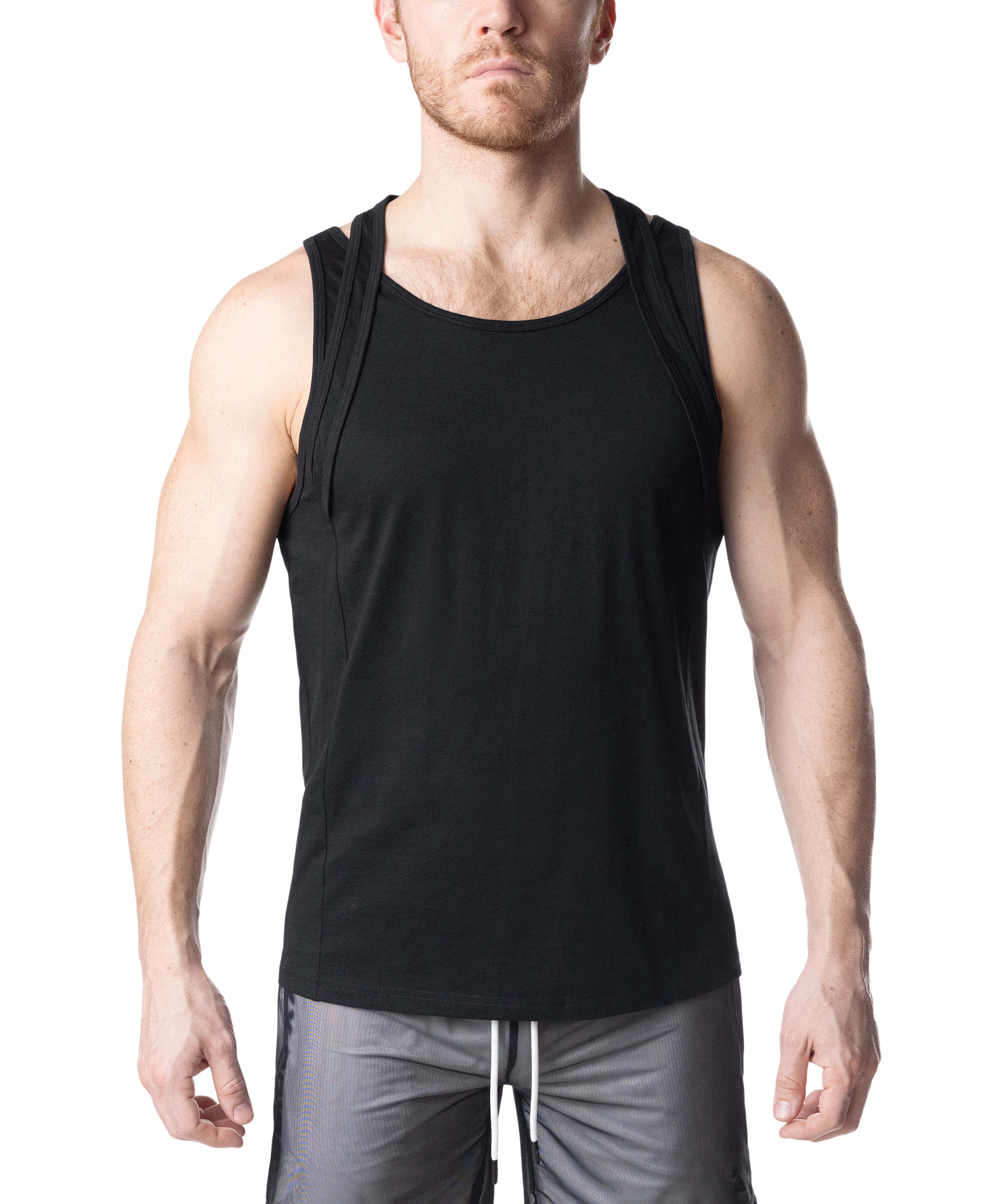 Double Top Tank Top - Black
