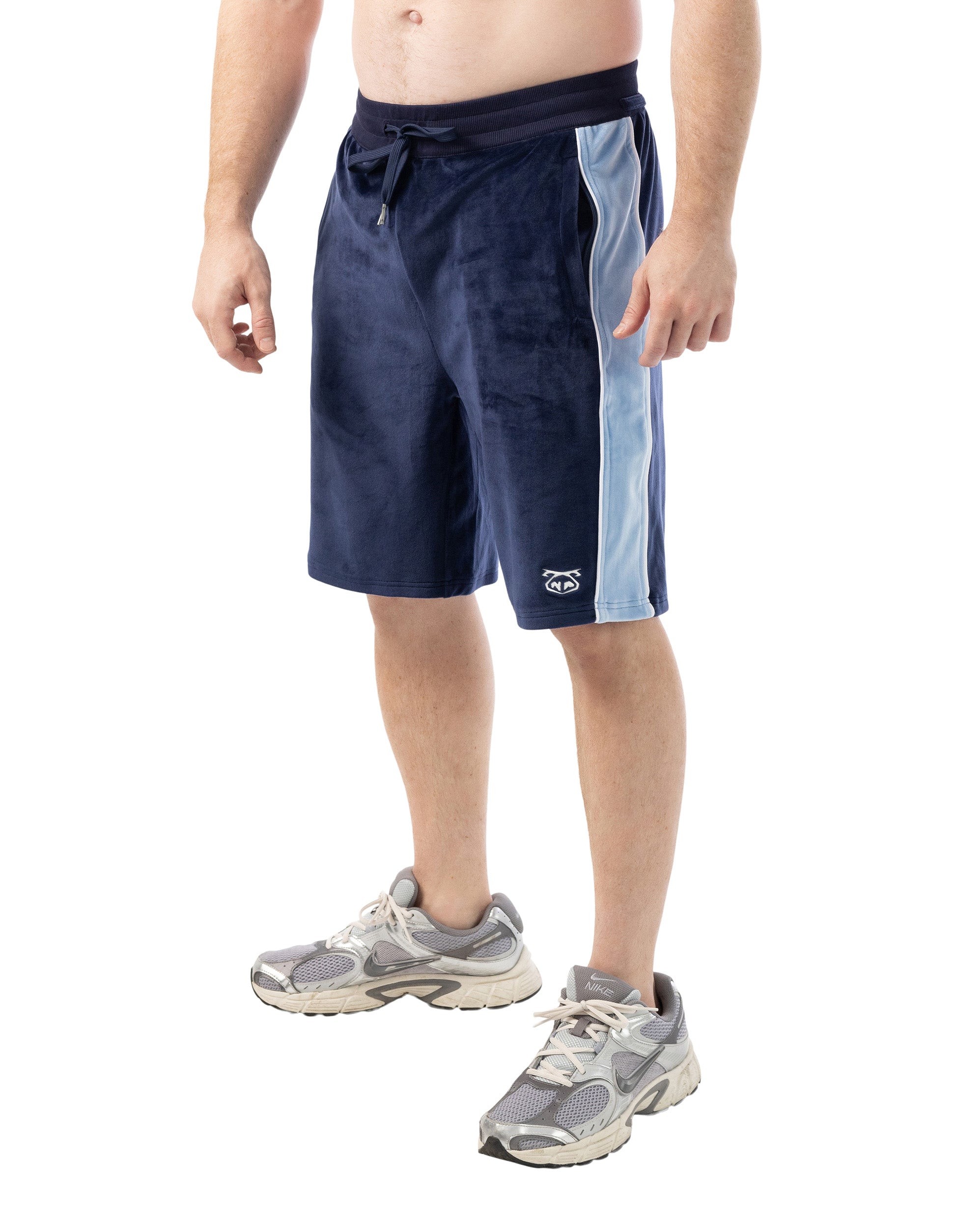 Essex Velour Classic Short - Midnight Navy/Perry Blue