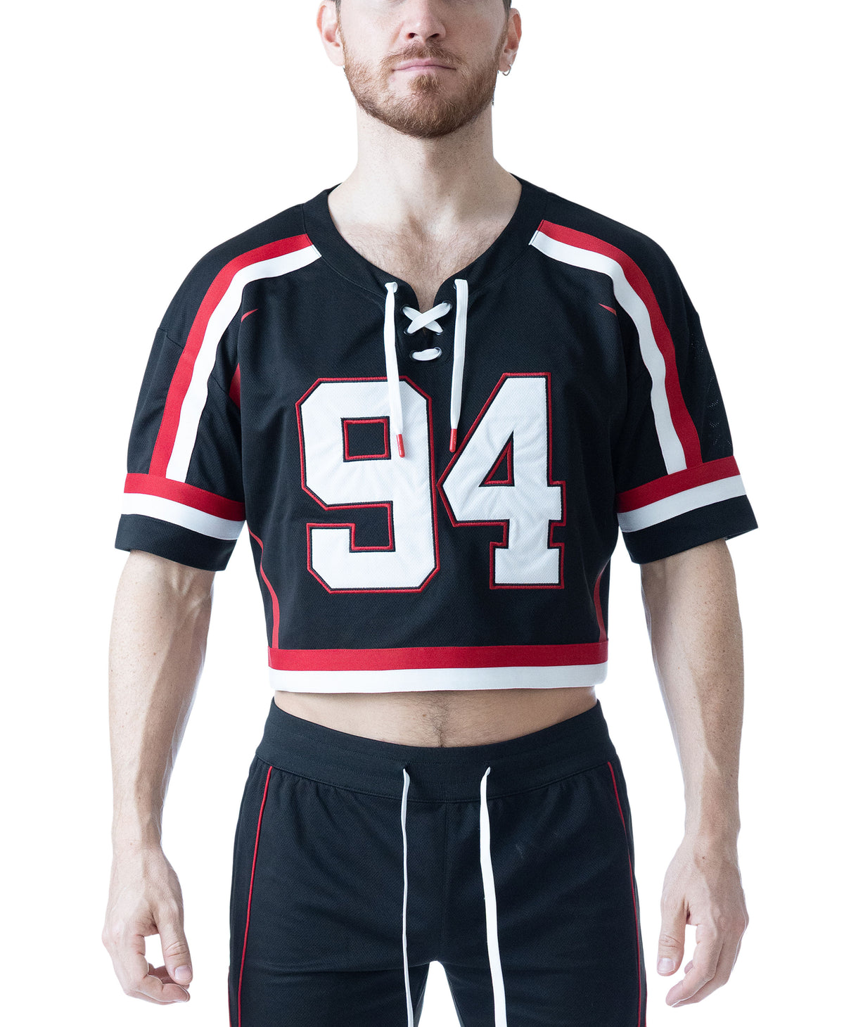 Face Off Hockey Jersey - Black/System Red/White