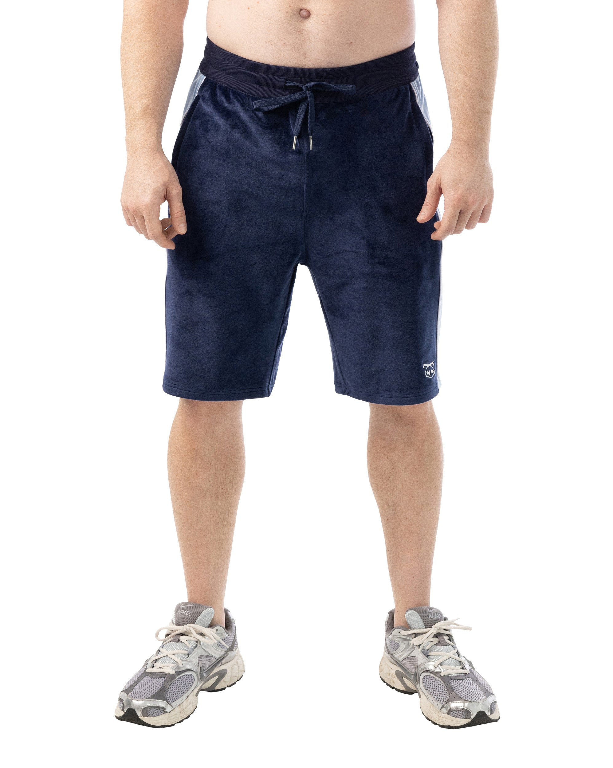 Essex Velour Classic Short - Midnight Navy/Perry Blue