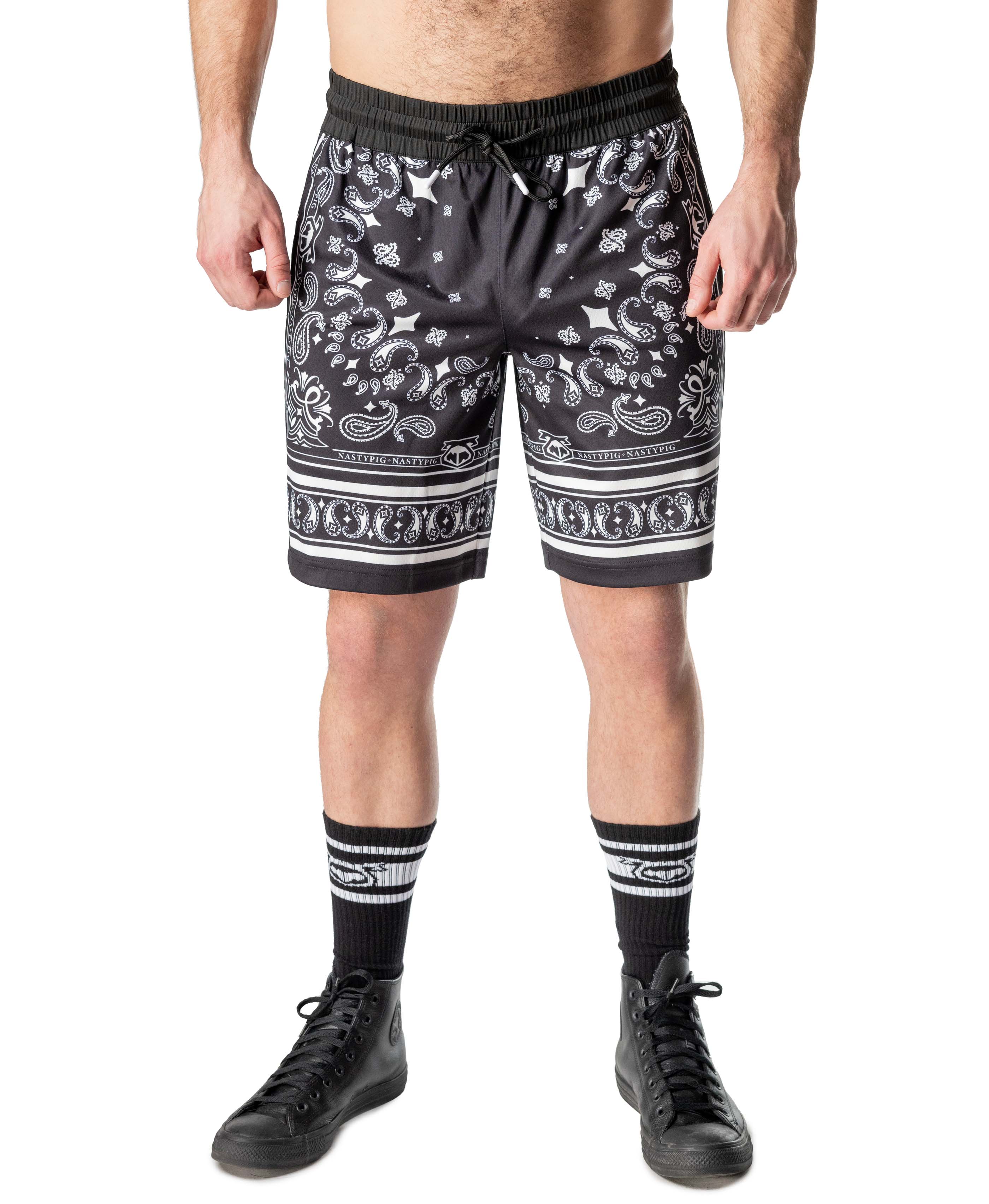 Front view of Hank Classic Short in Black White