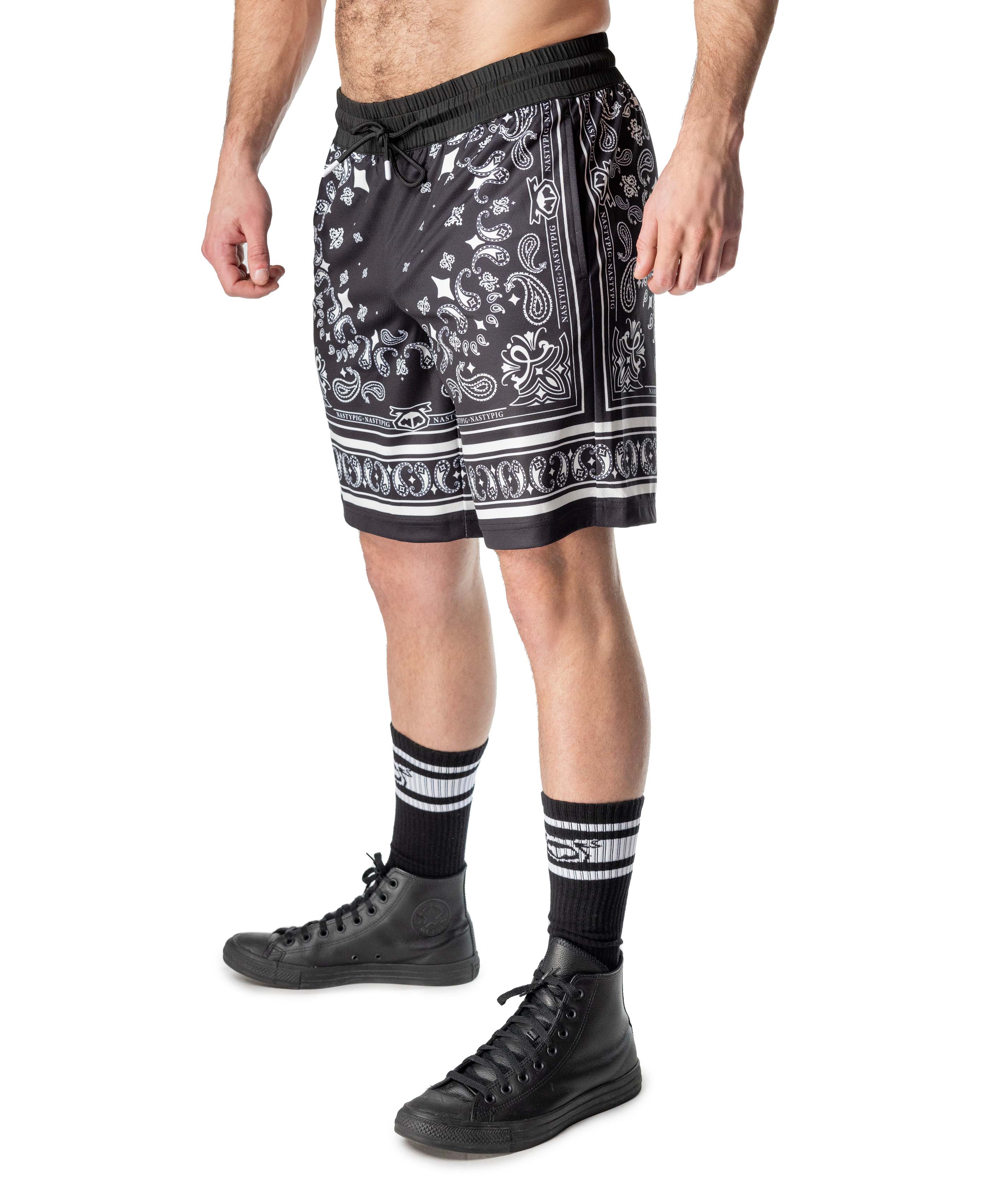 Side view of Hank Classic Short in Black White