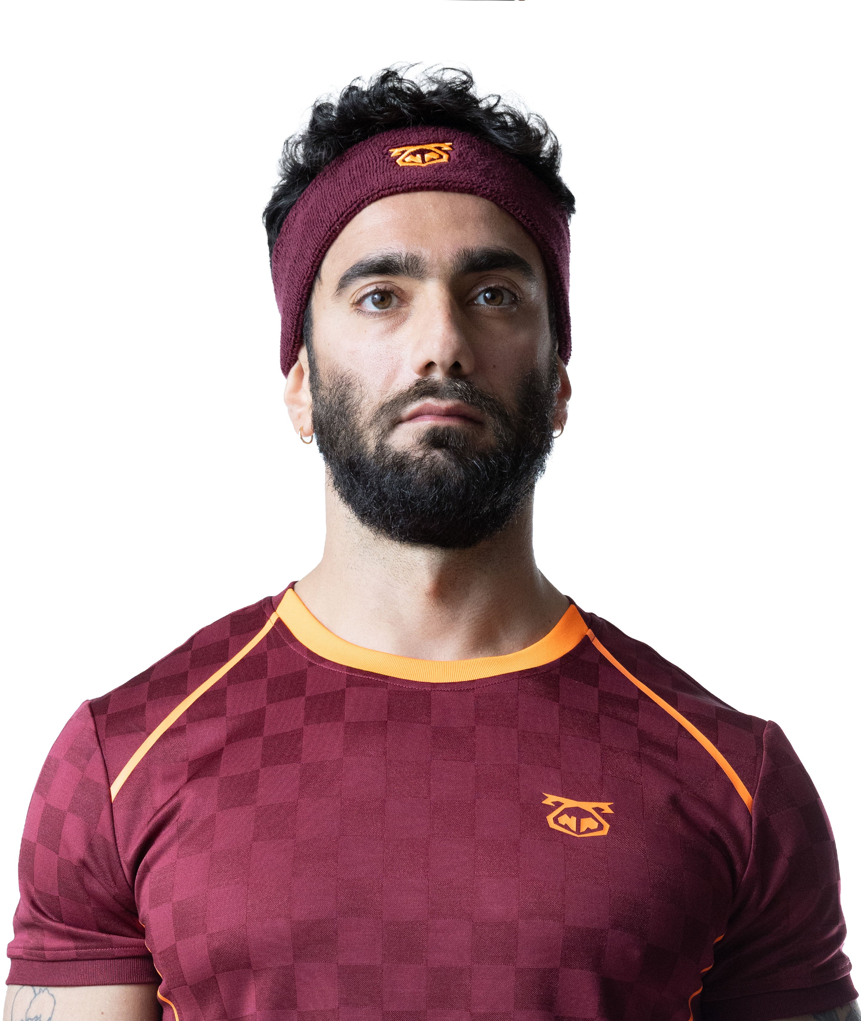Snout Sweat Band - Burgundy/Vibrant Orange