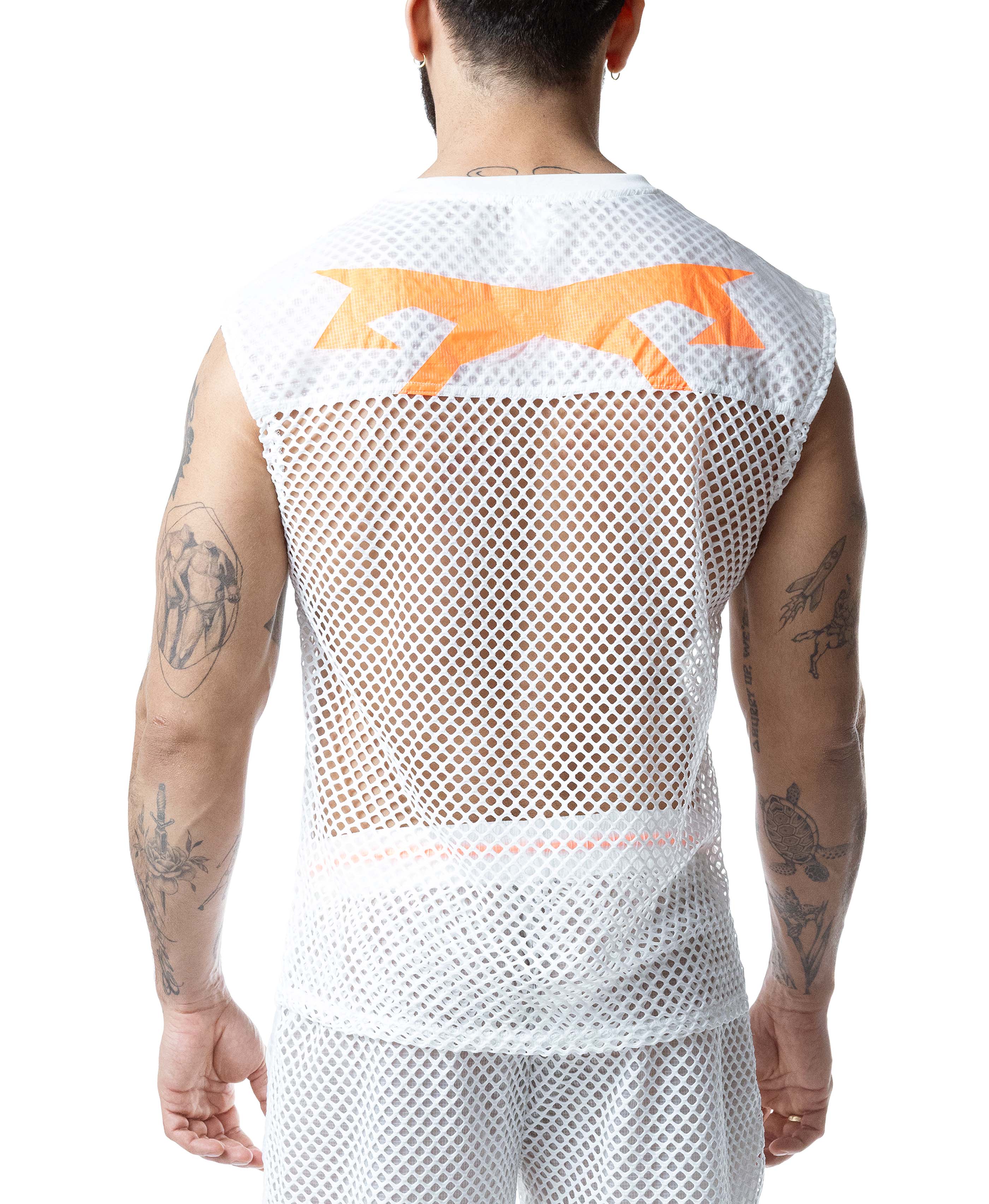 Hyper Sleeveless Shirt - White/Vibrant Orange