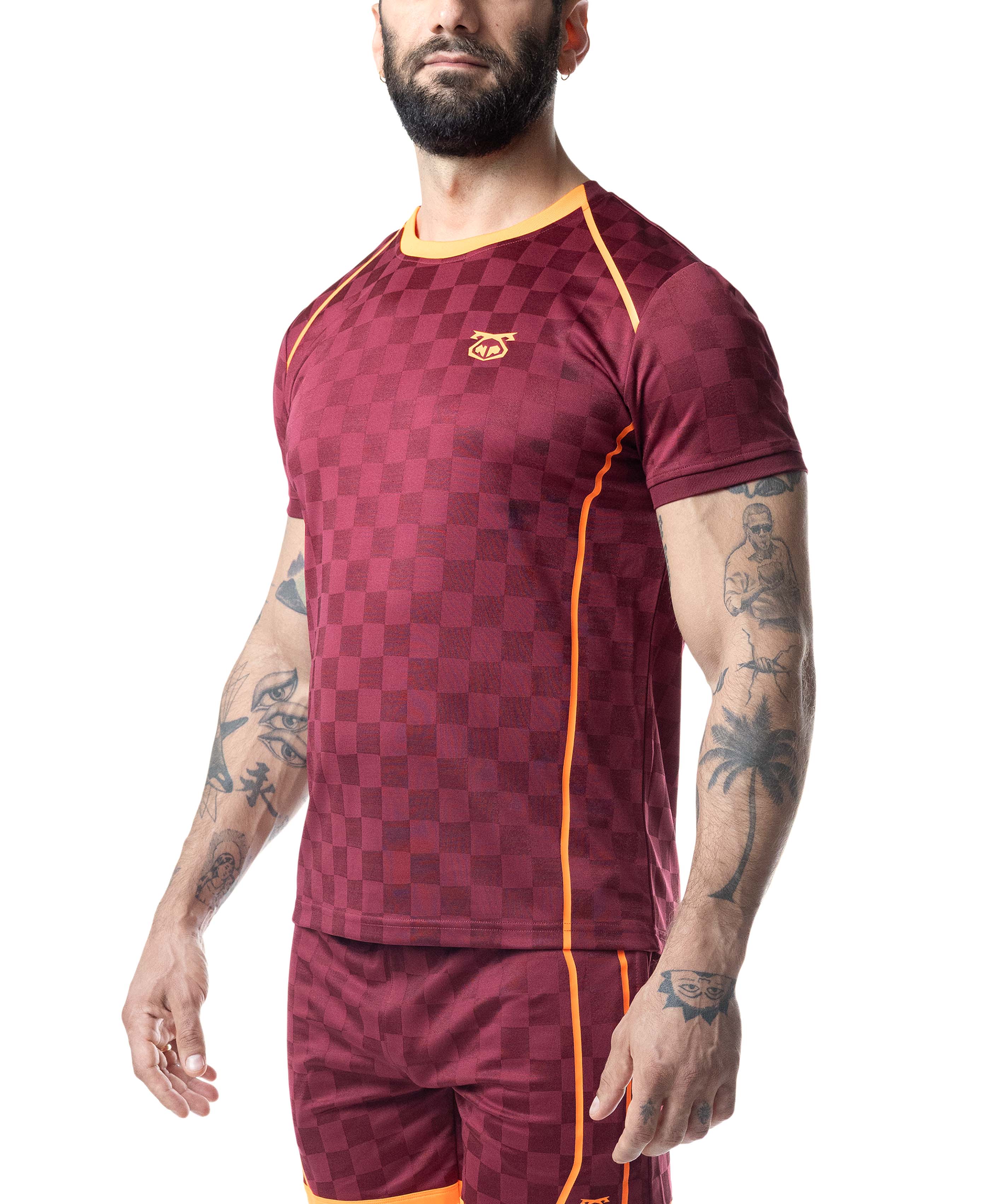 Rival Tee - Burgundy/Vibrant Orange