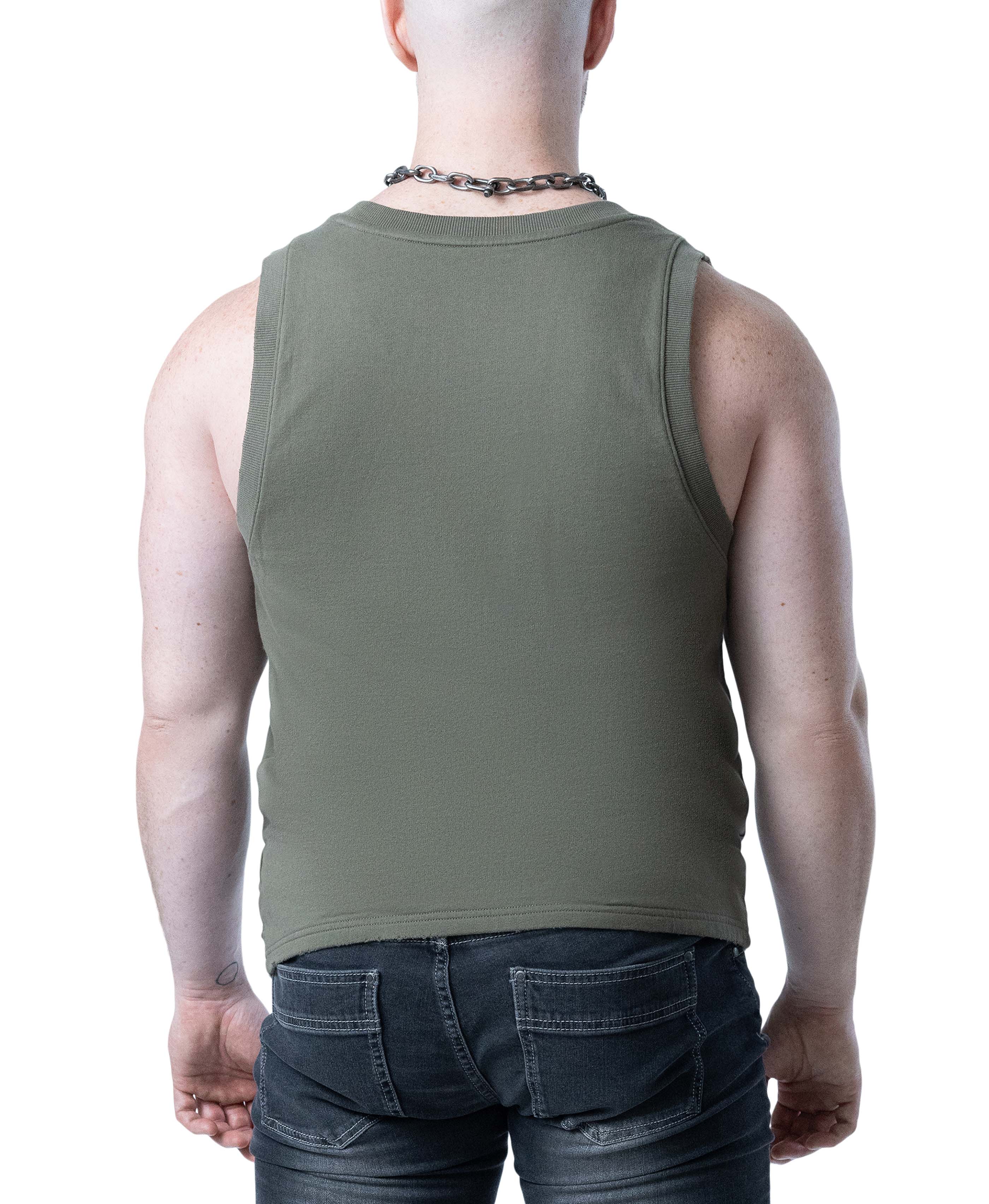 Shred Tank Top - Olive Green