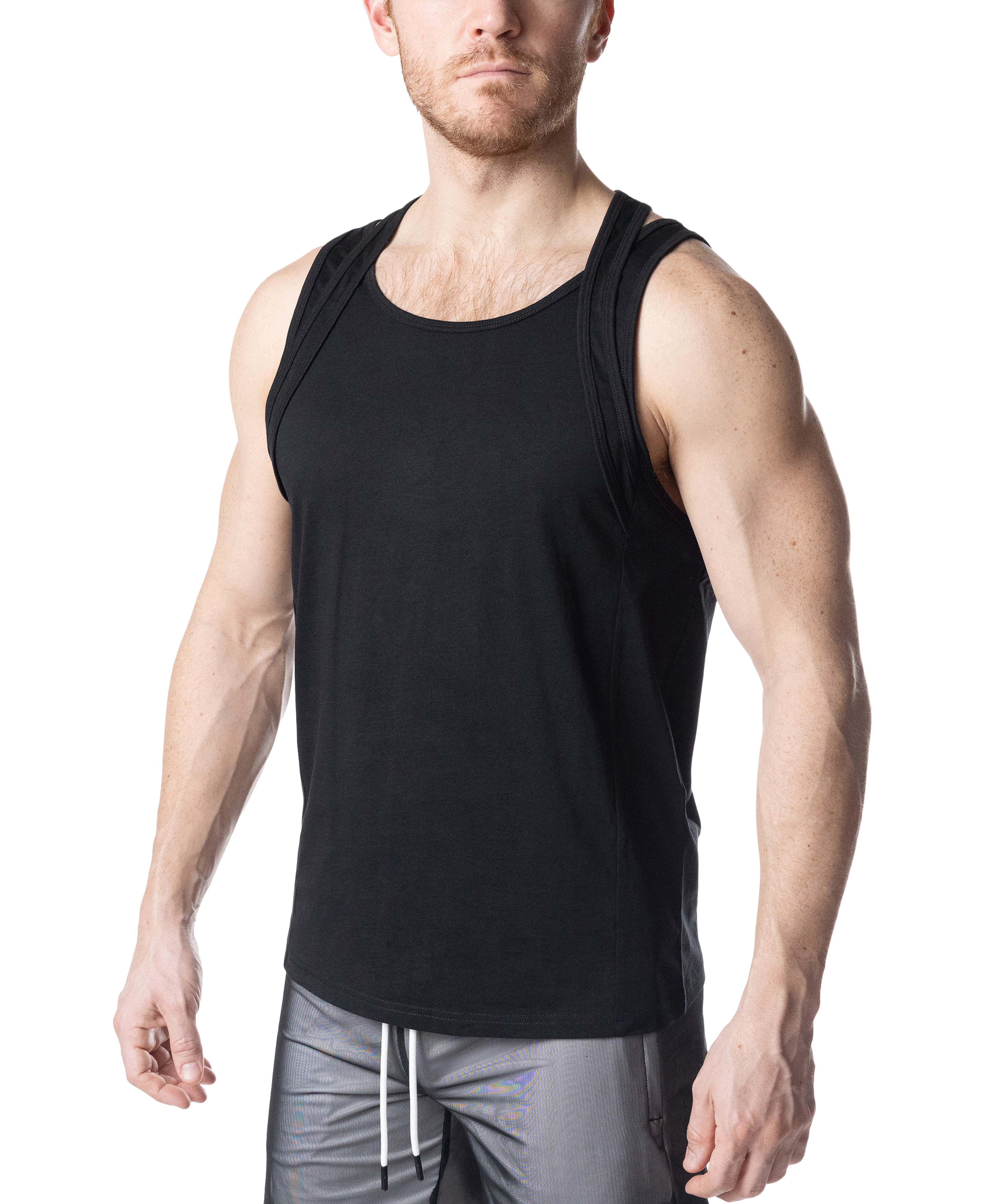 Double Top Tank Top - Black