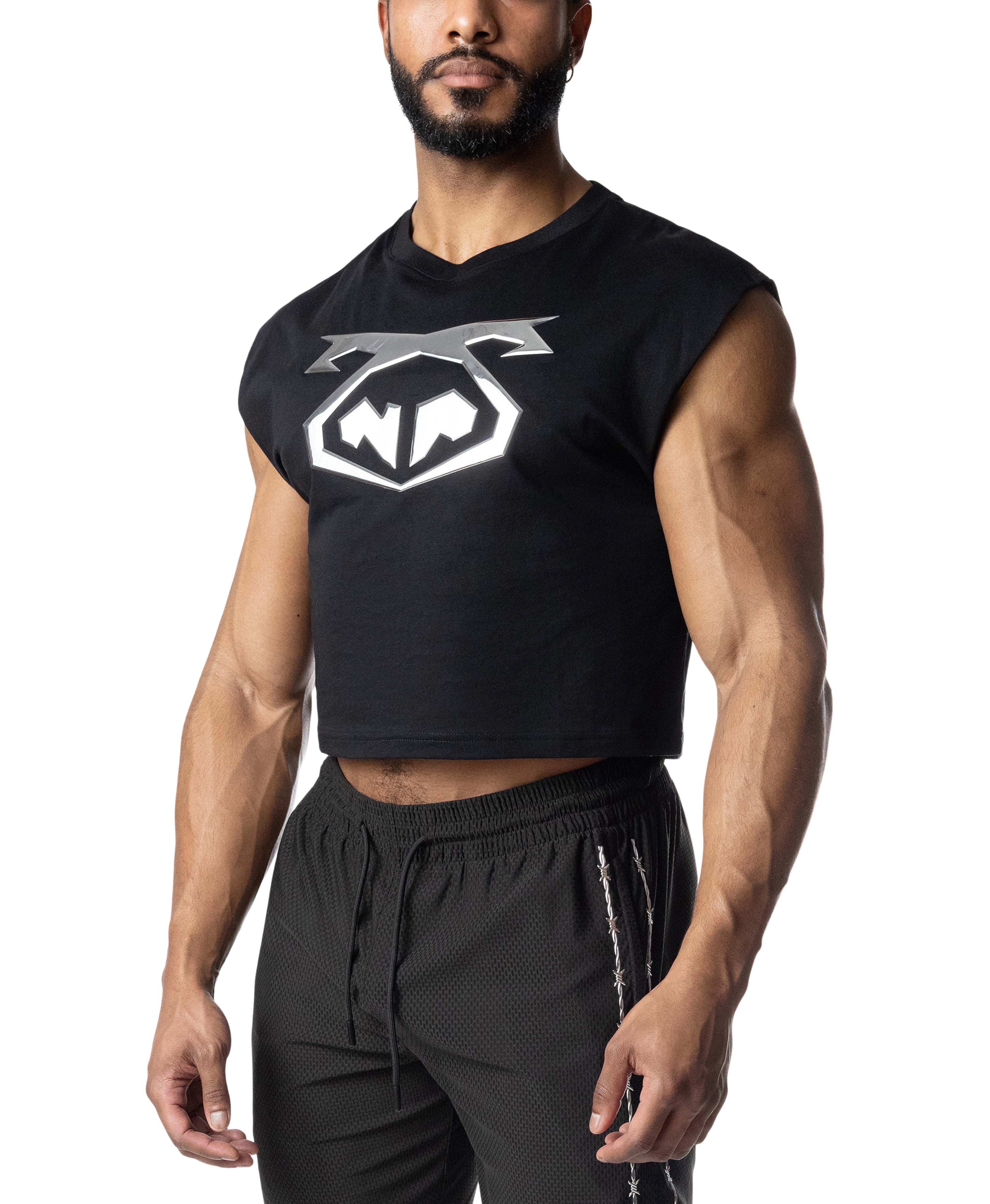 Chrome Crop Top - Black
