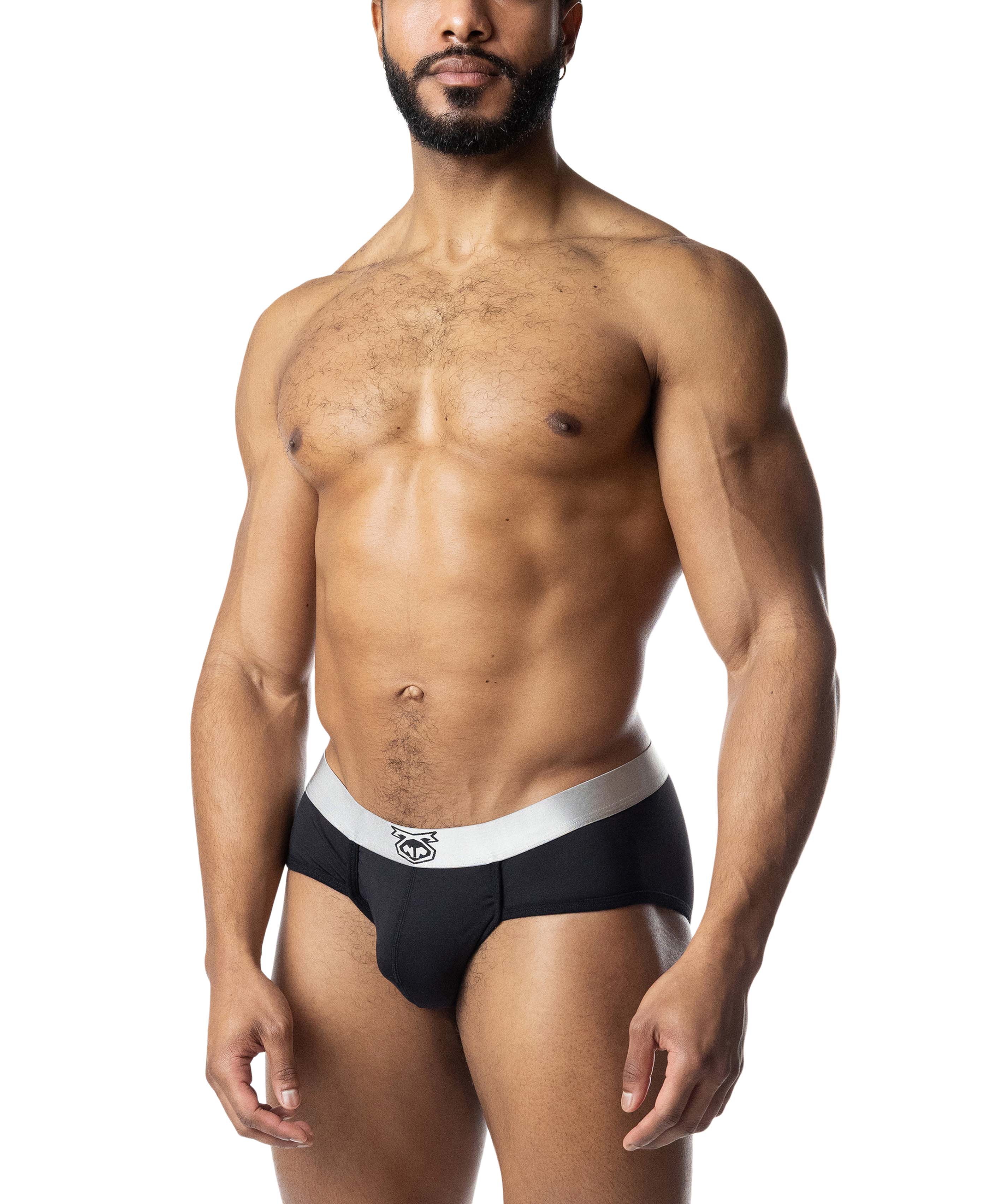 Chromium U-Front Brief - Chrome/Black