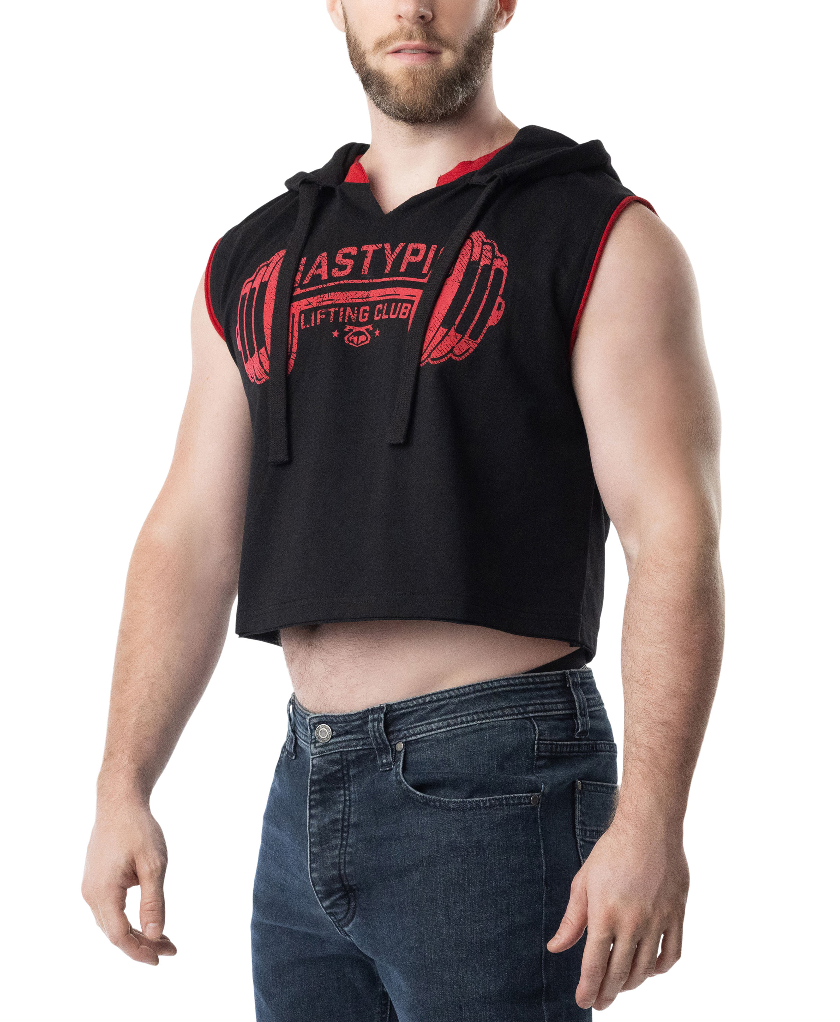 Lift Club Sleeveless Hoodie - Black/Red