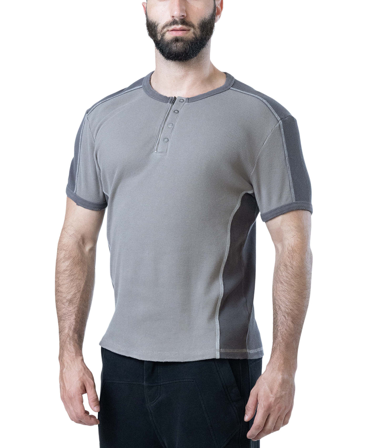 Thermo Henley Shirt - Shark Grey/Fossil Grey