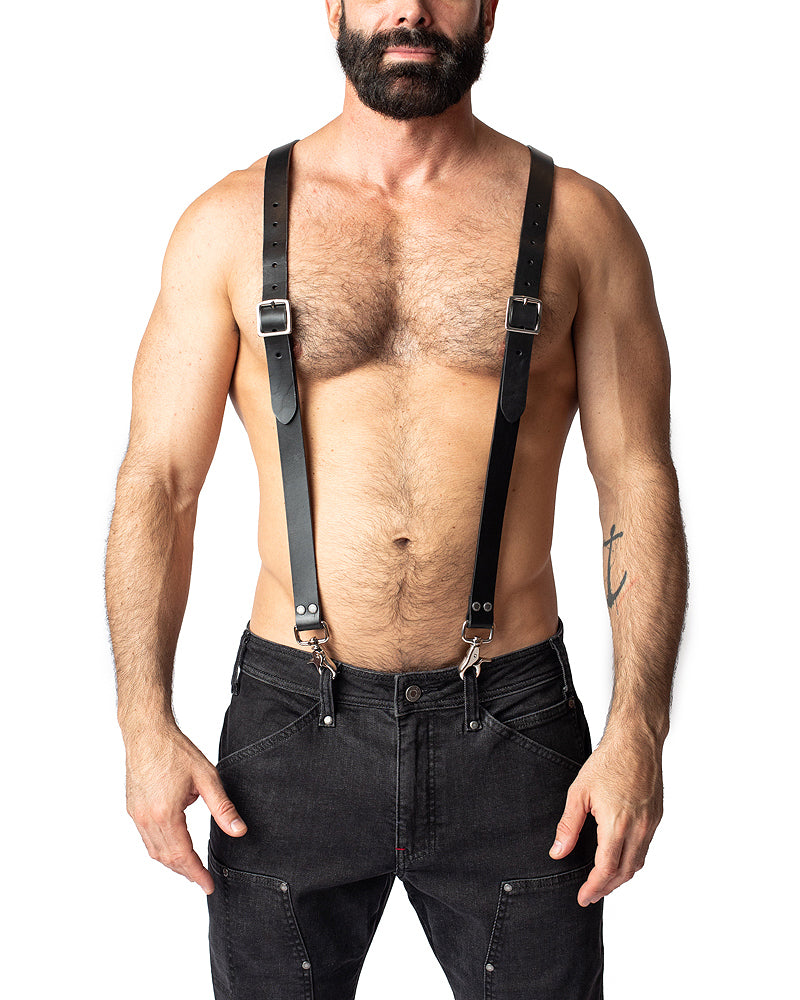 Anvil Leather Suspender Harness - Black