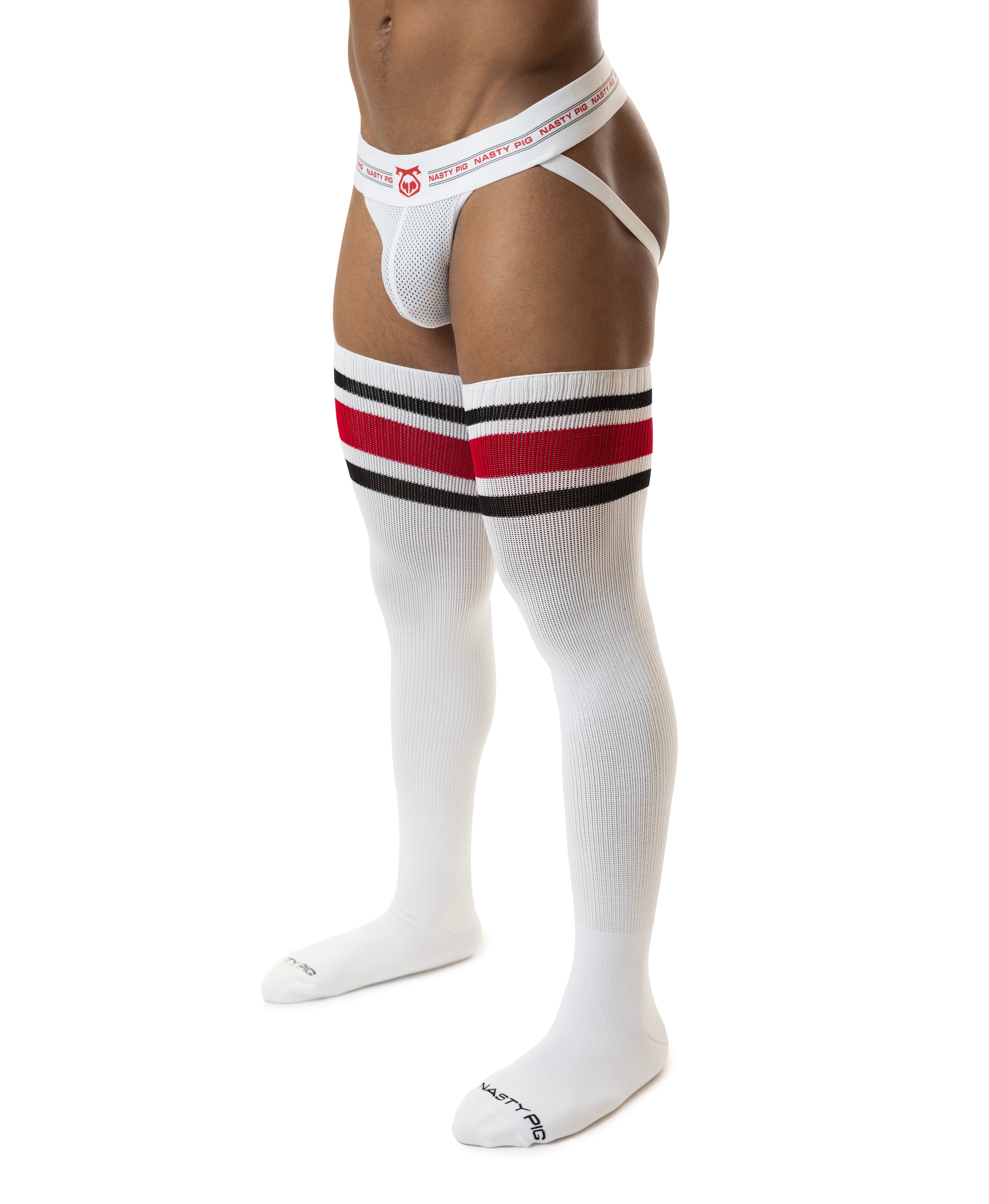 Hook'd Up Thigh High Sock - White