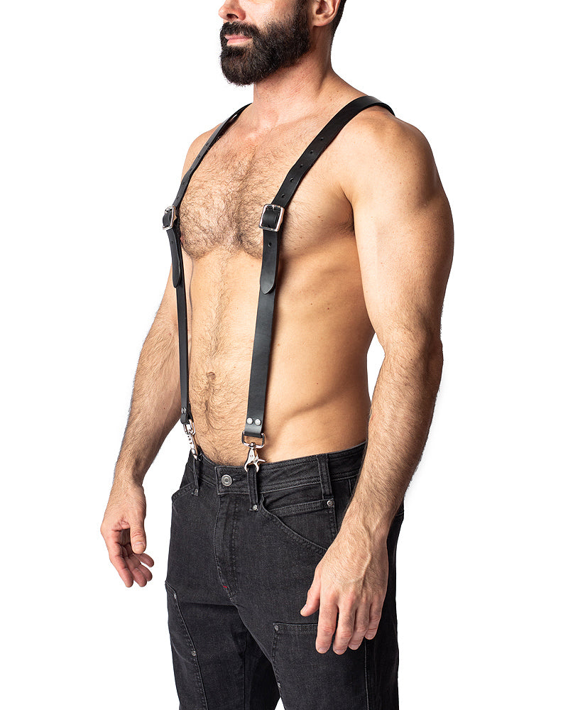 Anvil Leather Suspender Harness - Black