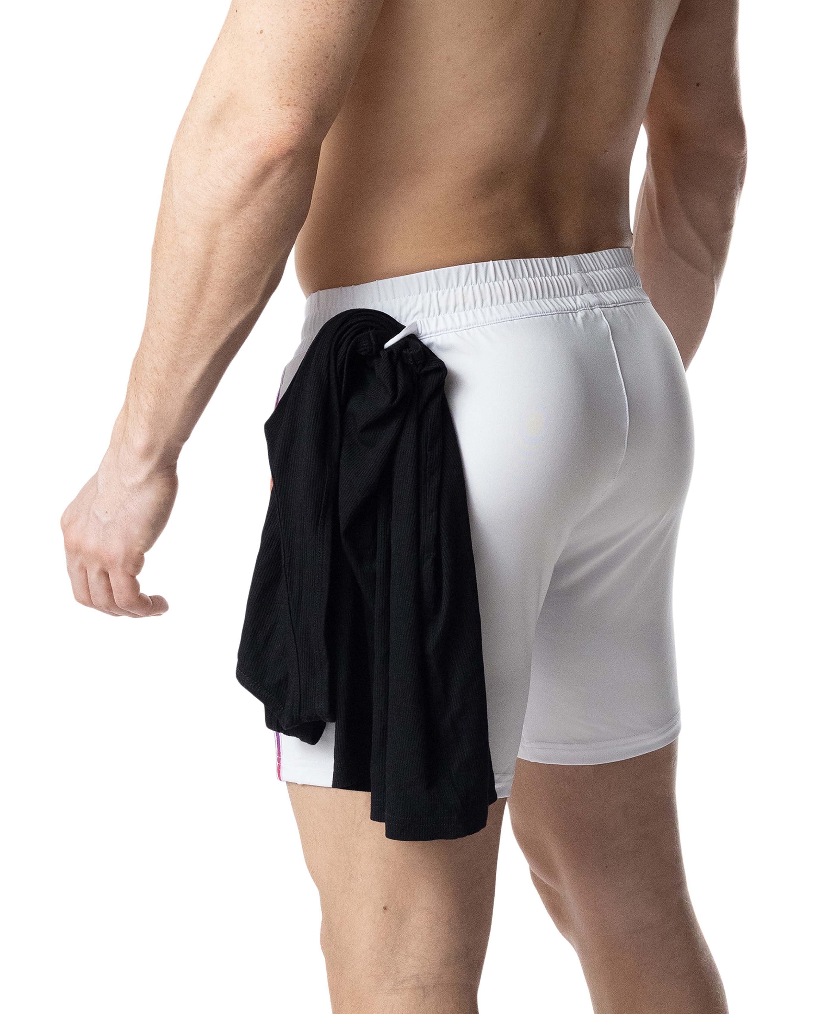Aura Pride Rugby Short - White/Multi