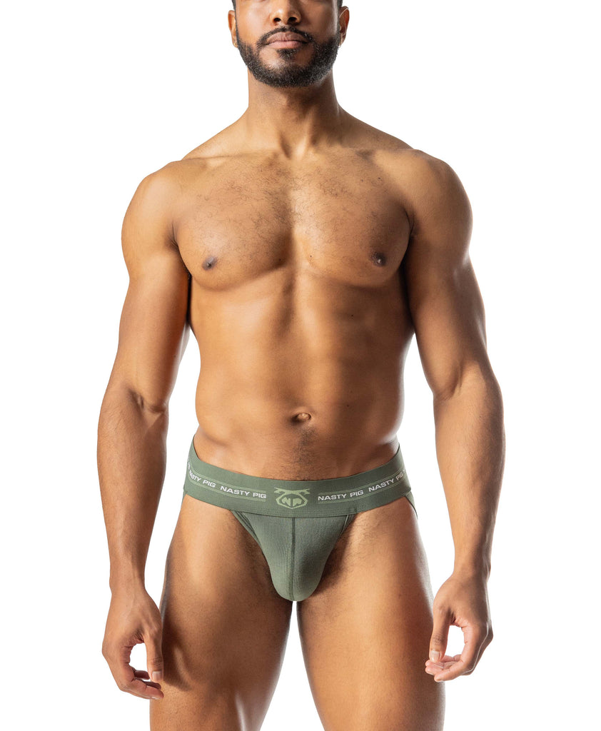 Front view of CORE Jock Strap 3.0 in Army Green