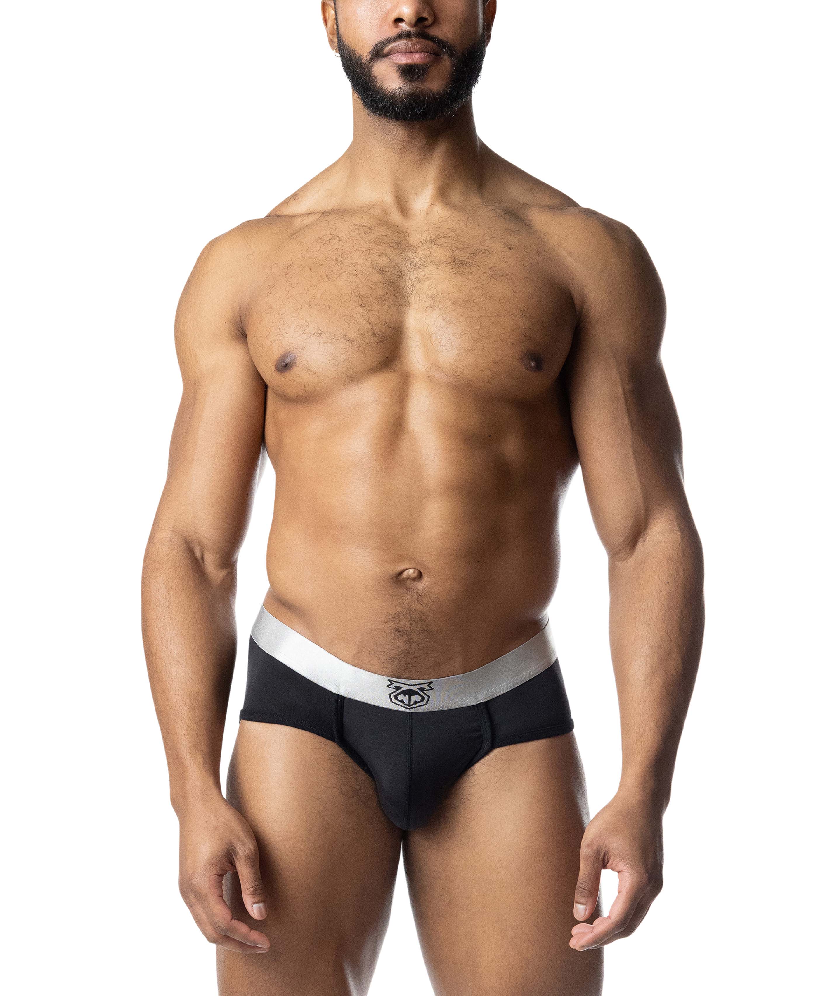 Chromium U-Front Brief - Chrome/Black