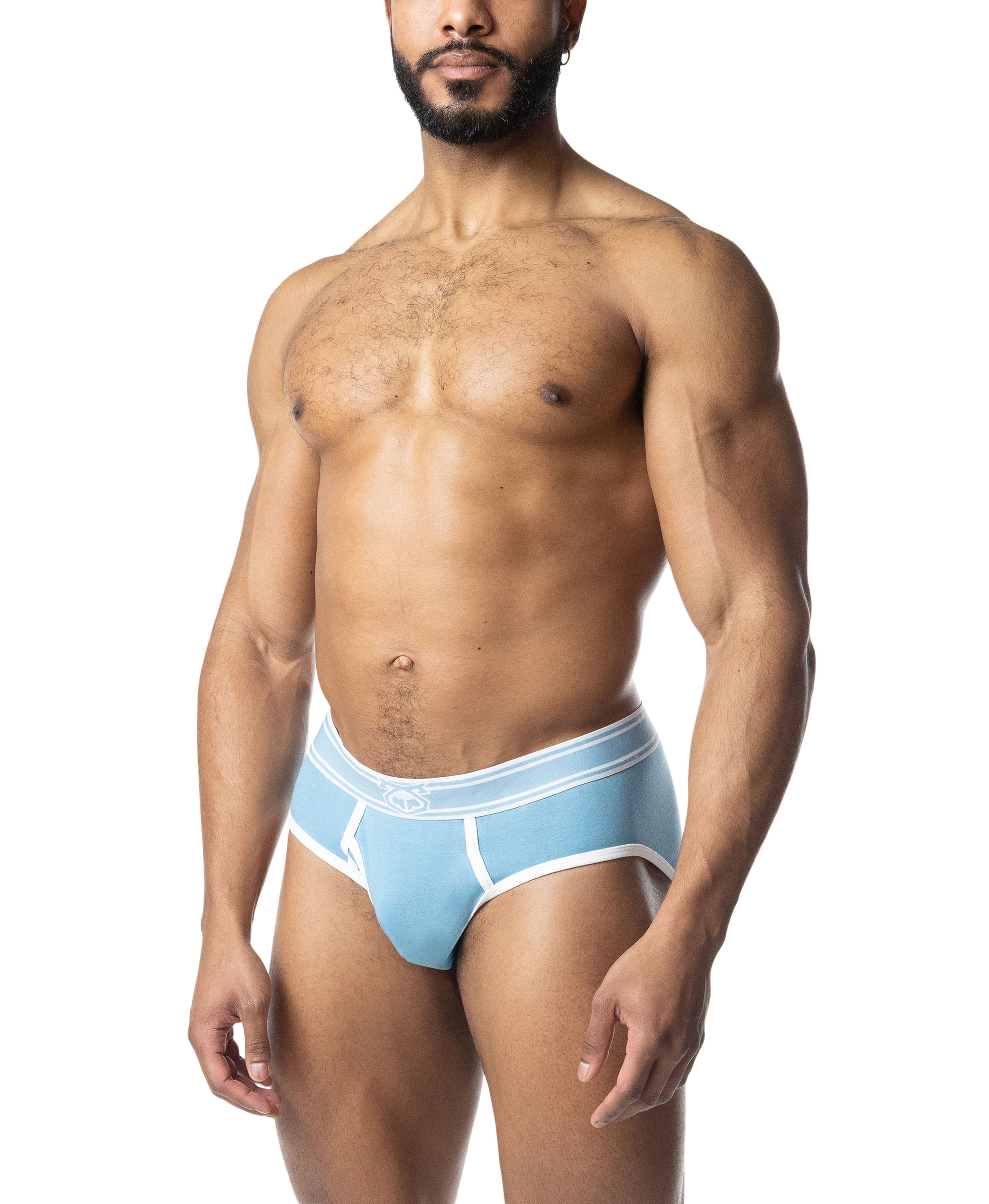 Core Y-Front Brief - Light Teal/White
