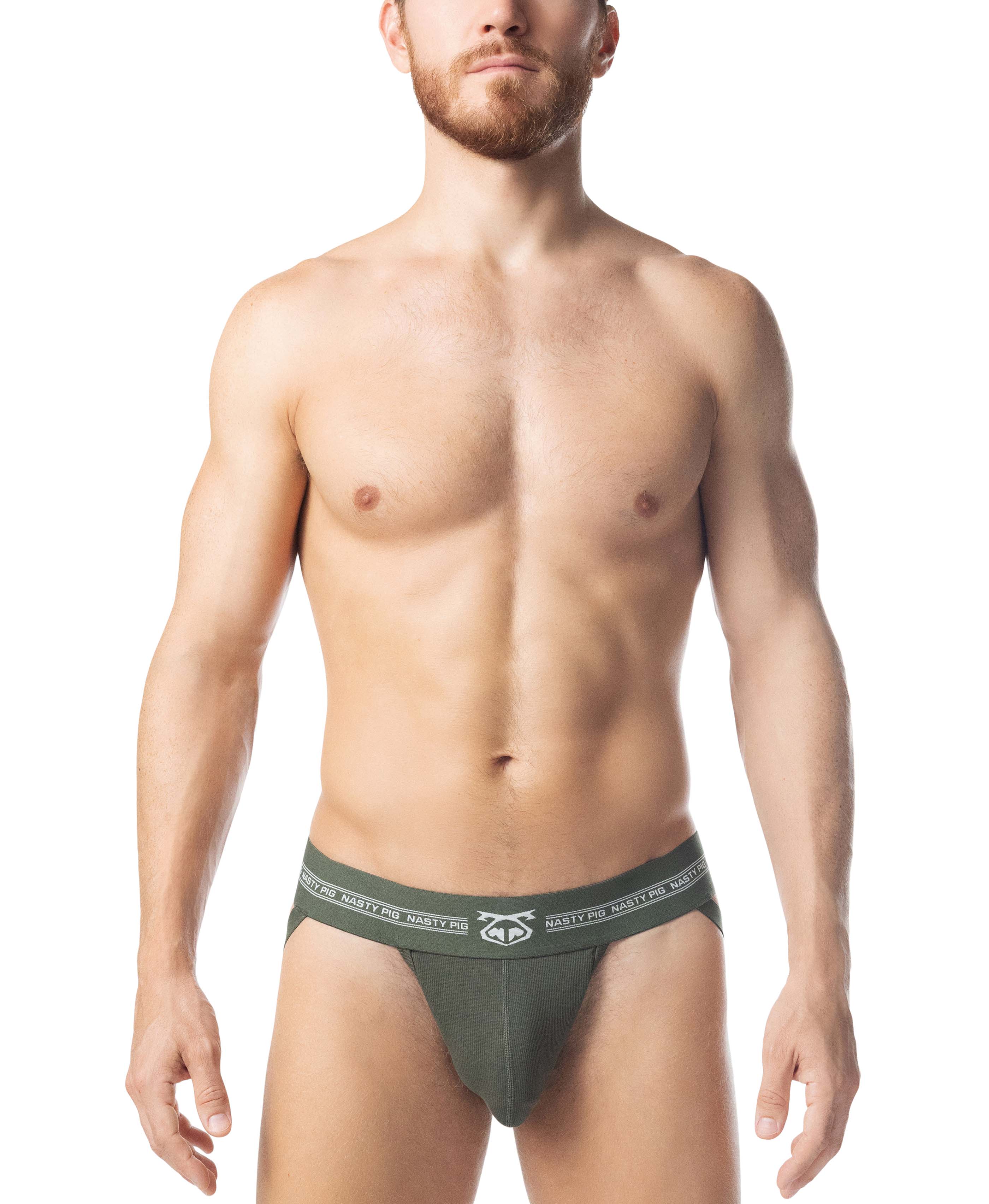 Core Jock Strap - Army Green/White