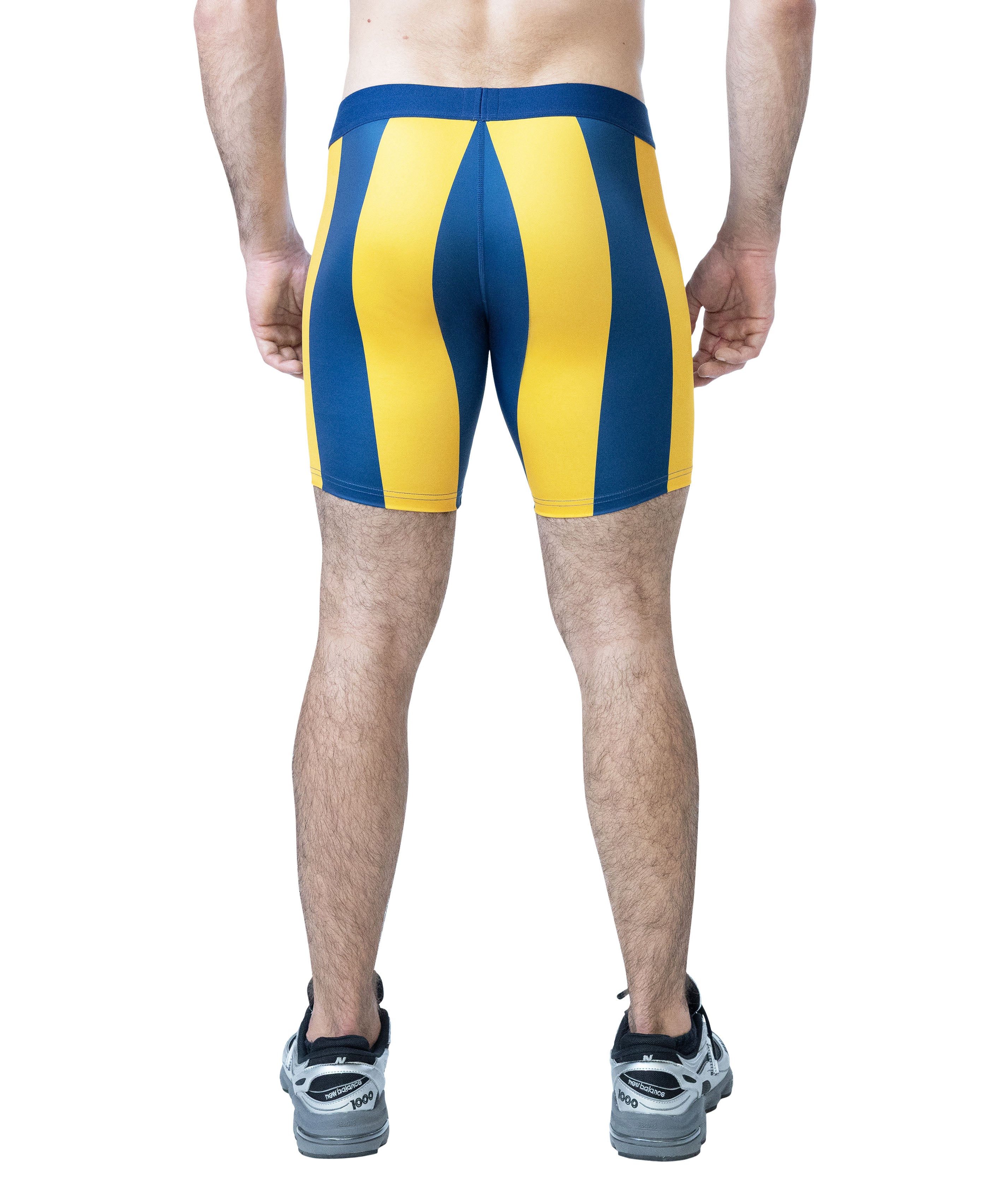 Deadlift Compression Short - Cadet Blue/Goldenrod