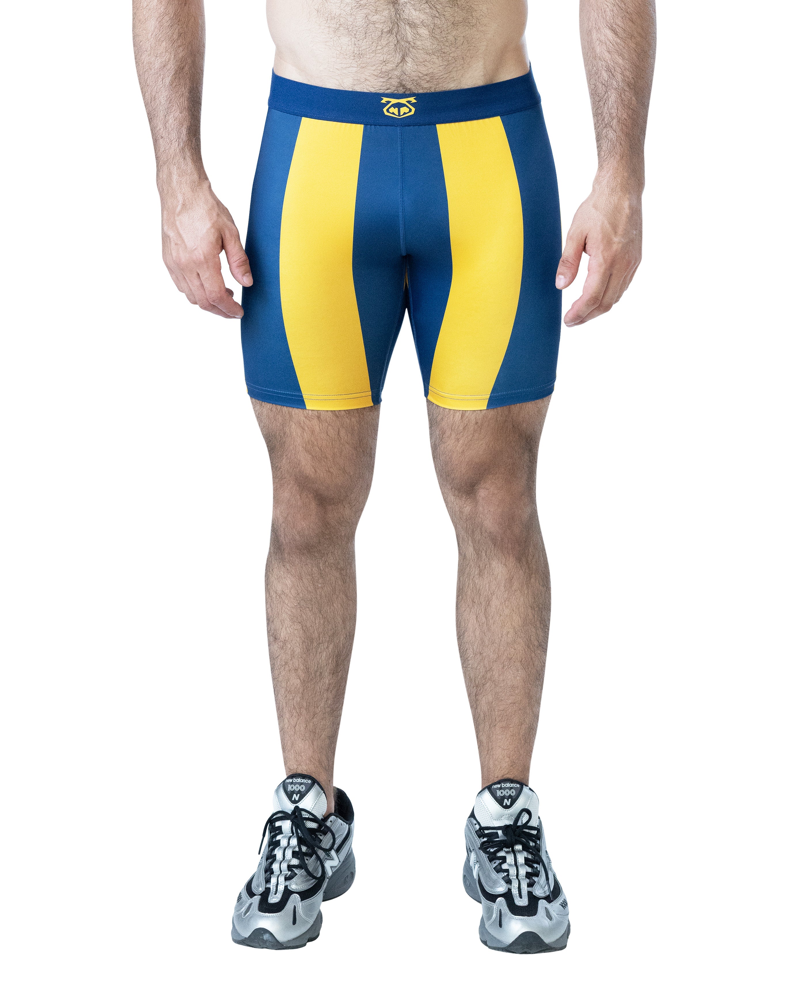 Deadlift Compression Short - Cadet Blue/Goldenrod
