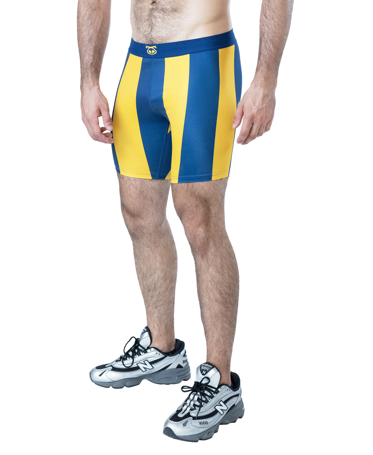Deadlift Compression Short - Cadet Blue/Goldenrod