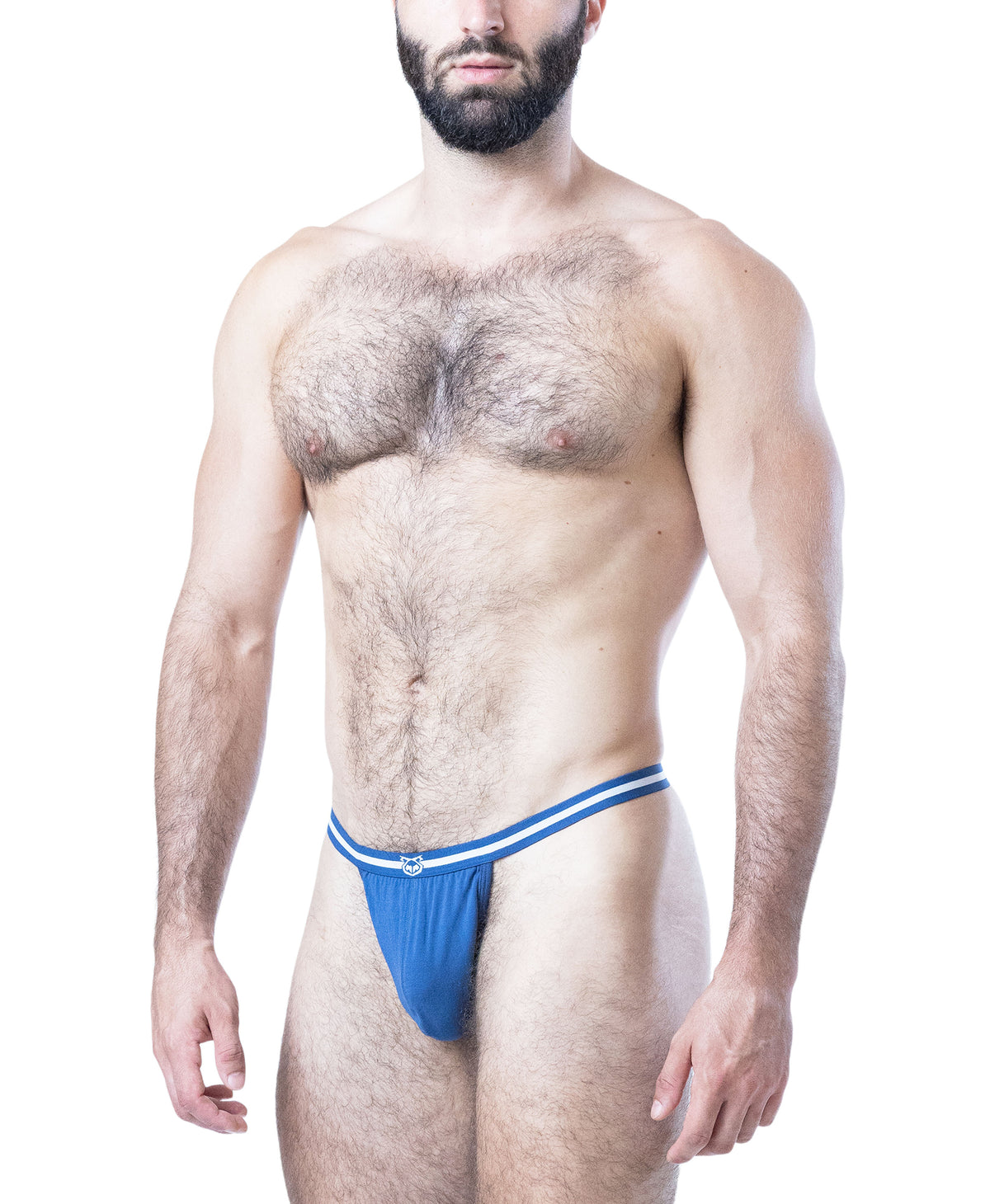 Deadlift Thong - Cadet Blue/White