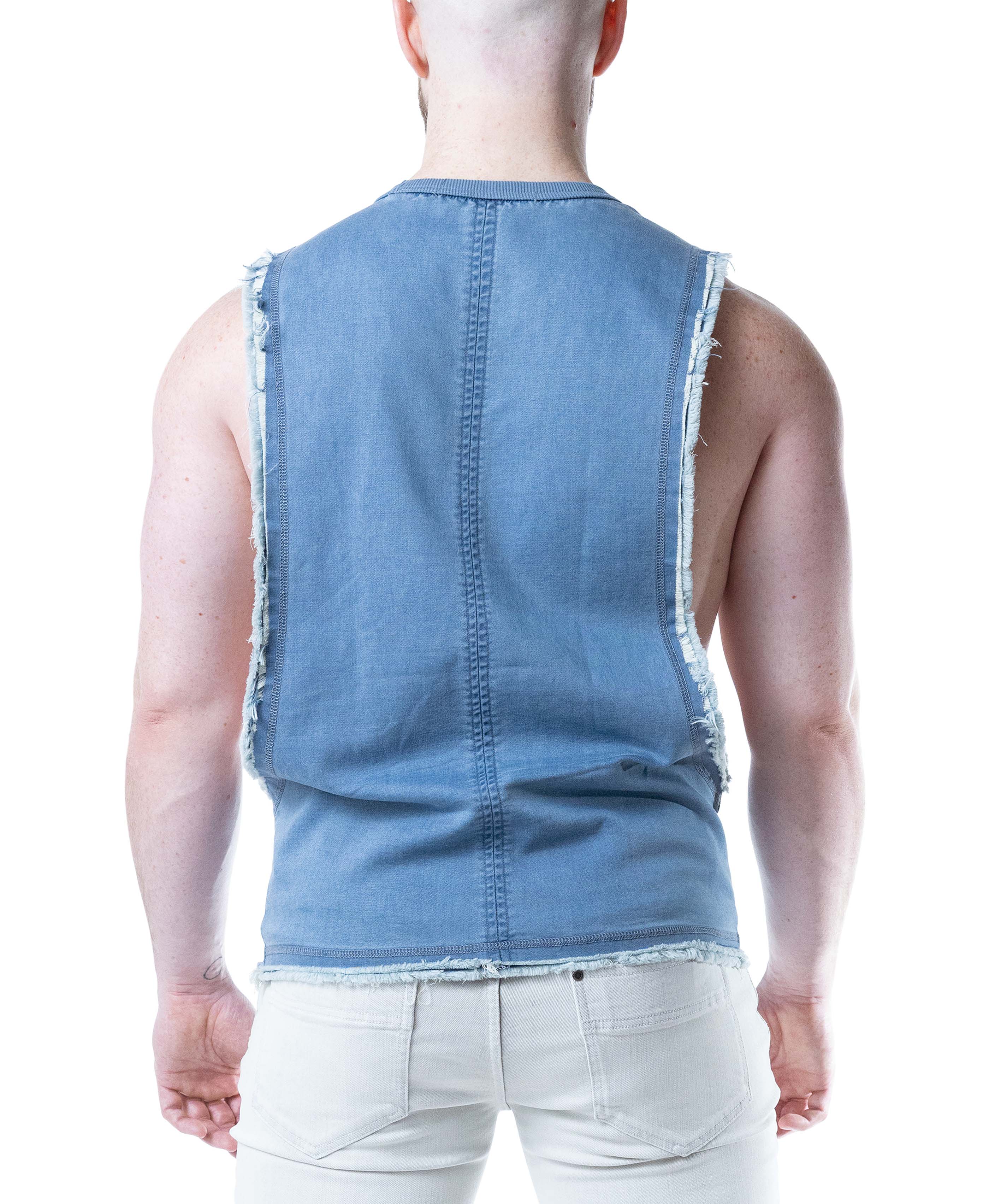 Emboss Brandmark Shredder Tank Top - Mirage Blue