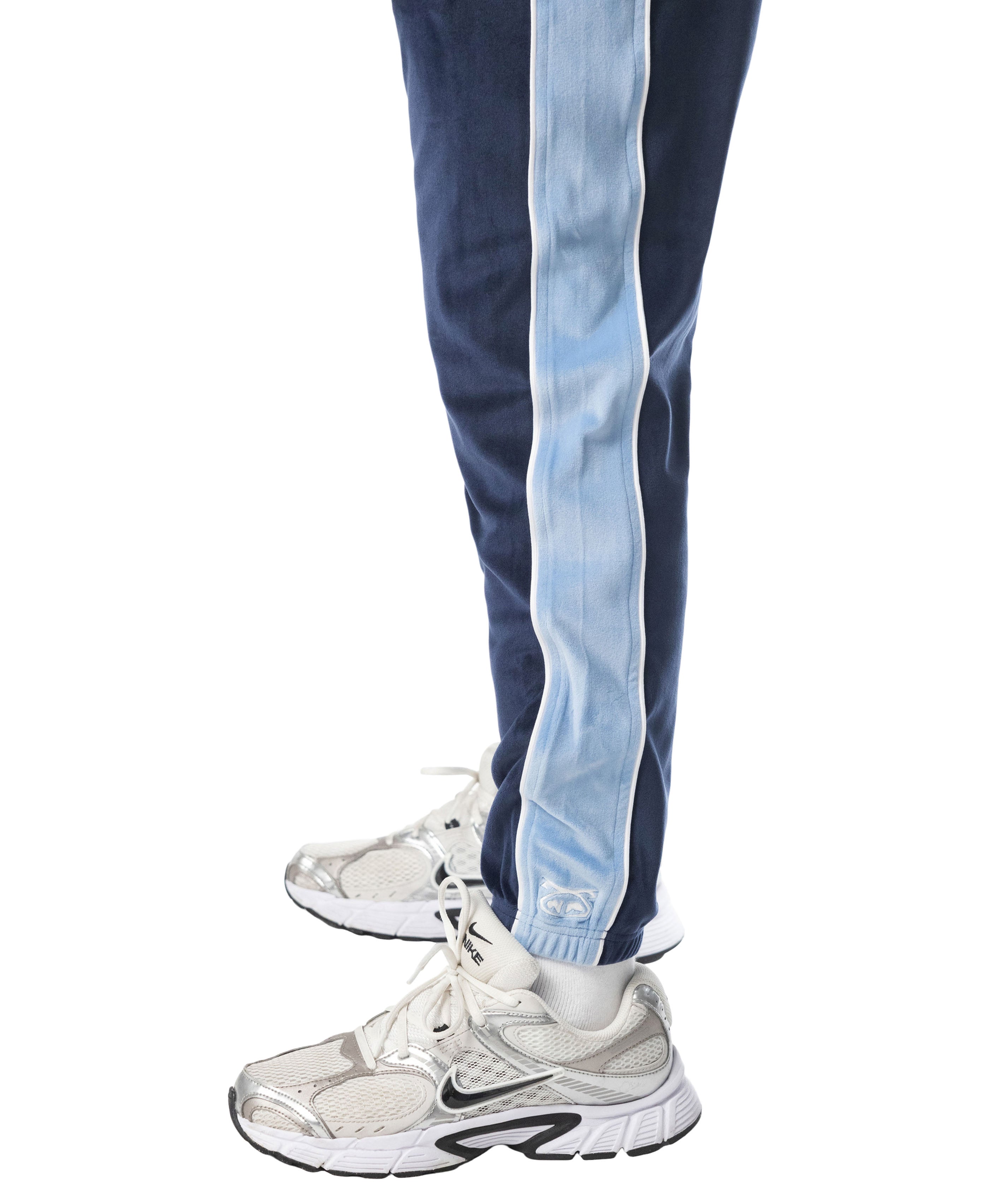 Essex Velour Track Pant - Midnight Navy/Perry Blue