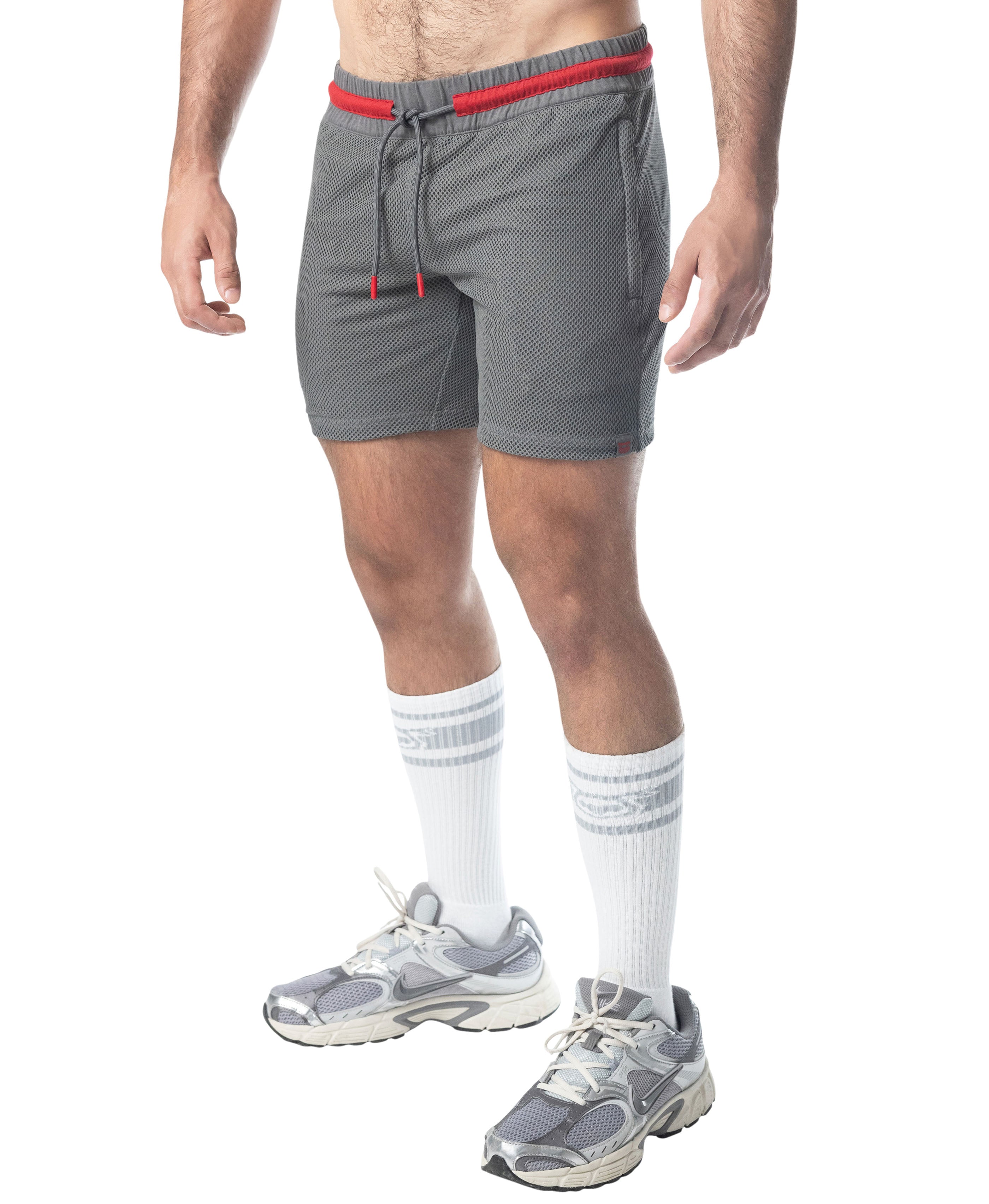 Flex Rugby Short - Charcoal Grey/Red