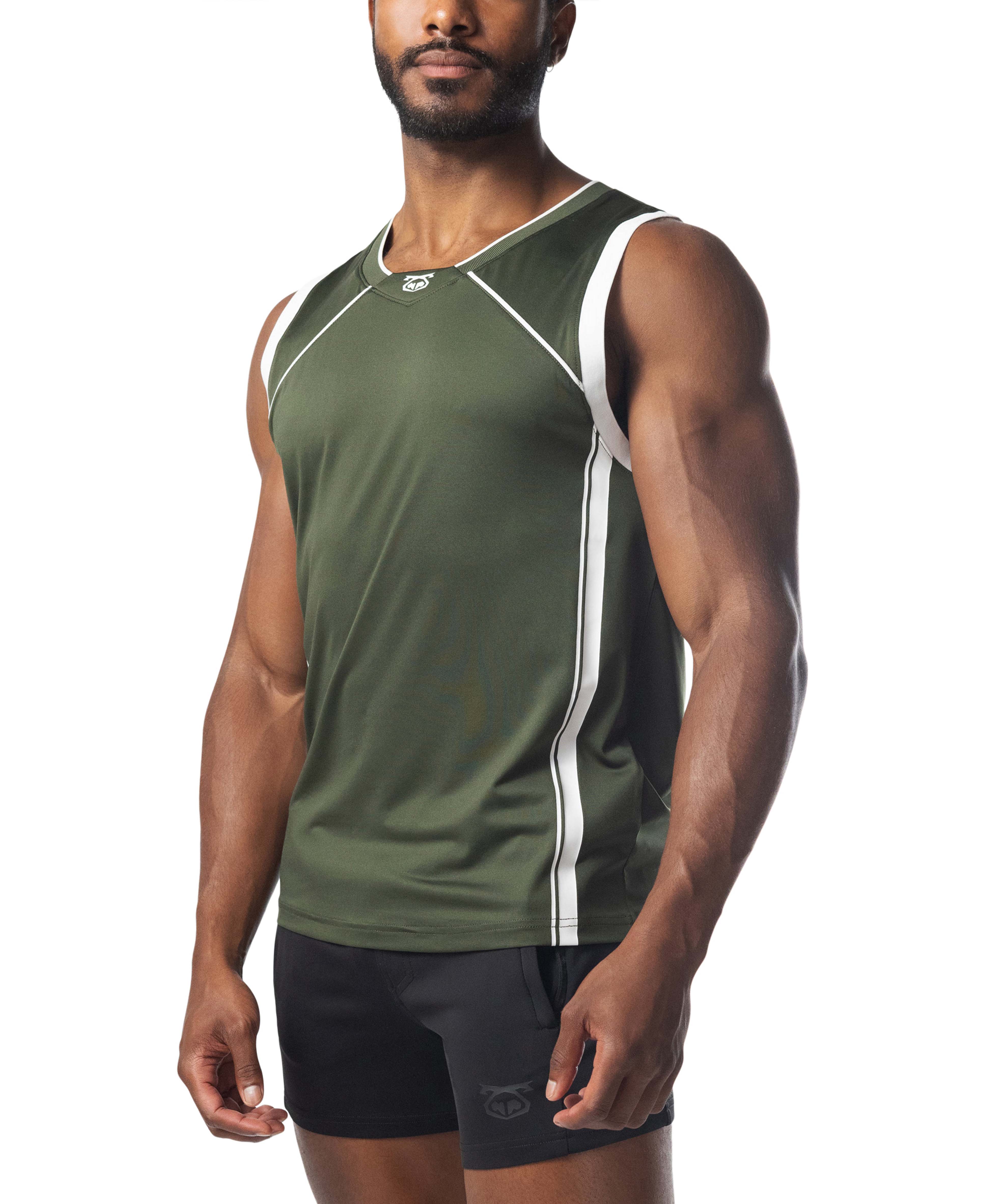 Goalkeeper Tank Top - Army Green/White