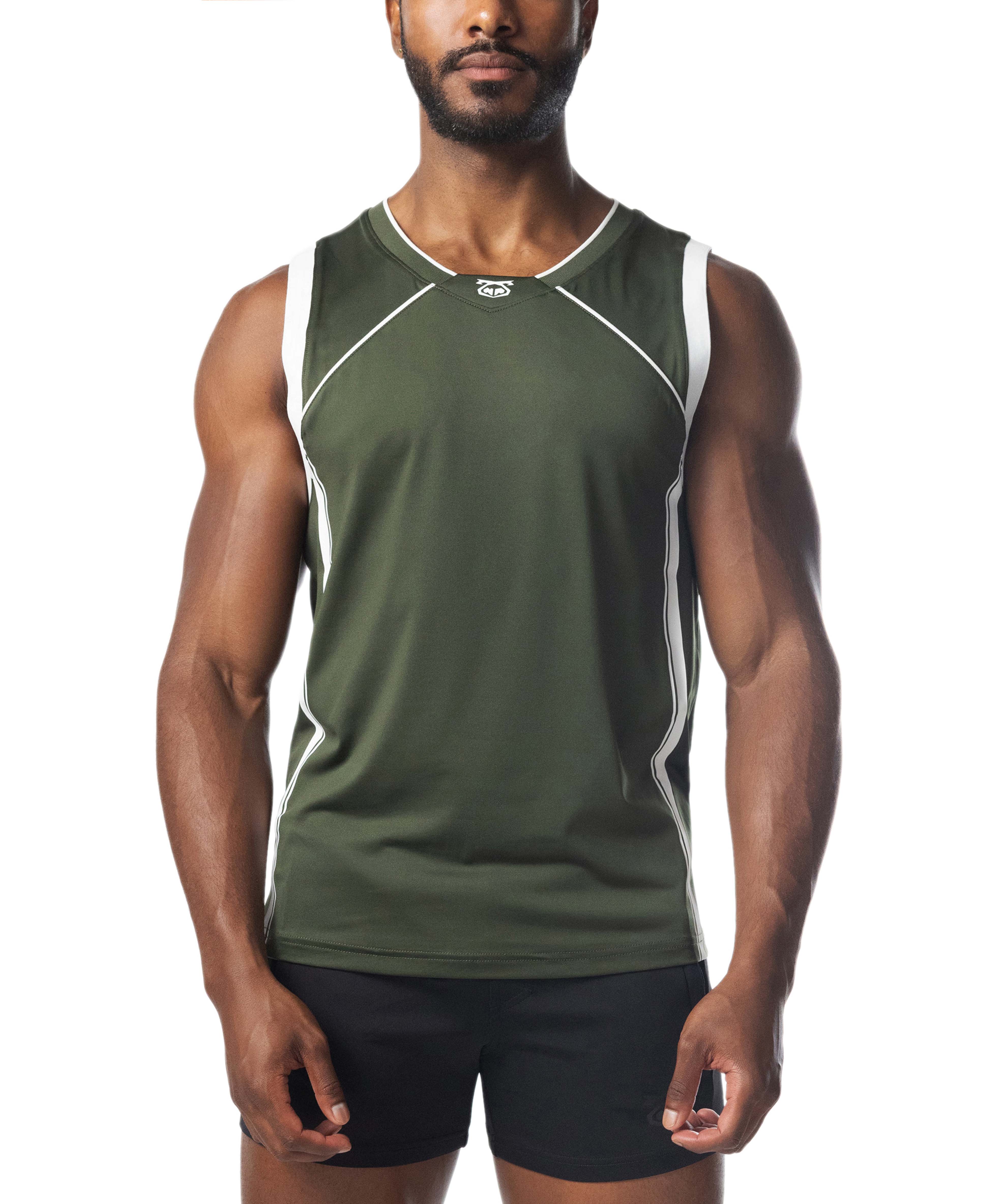 Goalkeeper Tank Top - Army Green/White