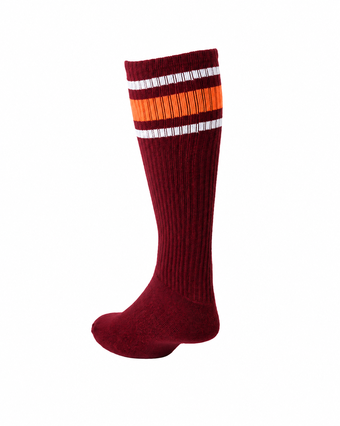 Hook'd Up Sport Sock 3.0 - Burgundy/Vibrant Orange/White
