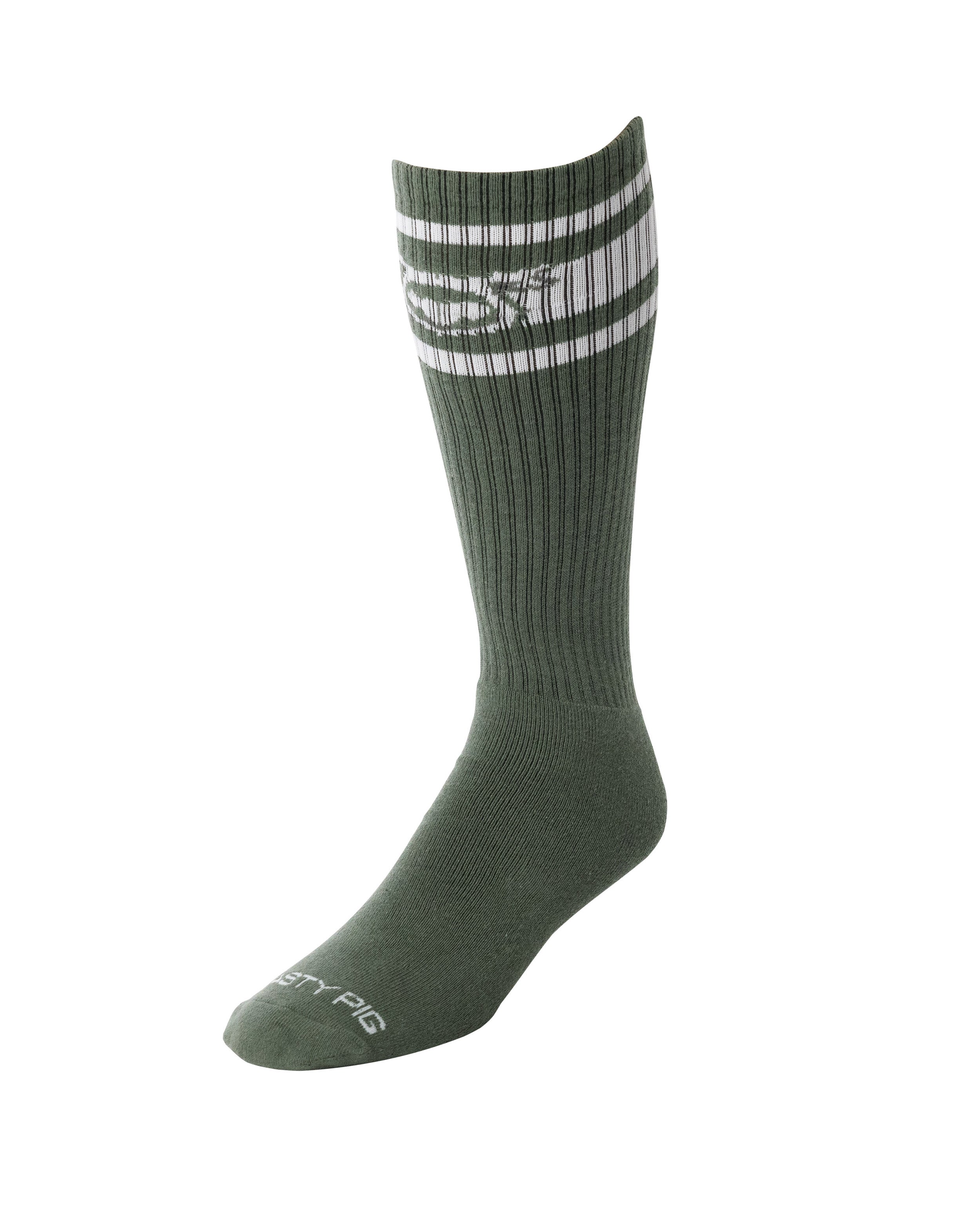 Hook'd Up Sport Sock - Army Green/White