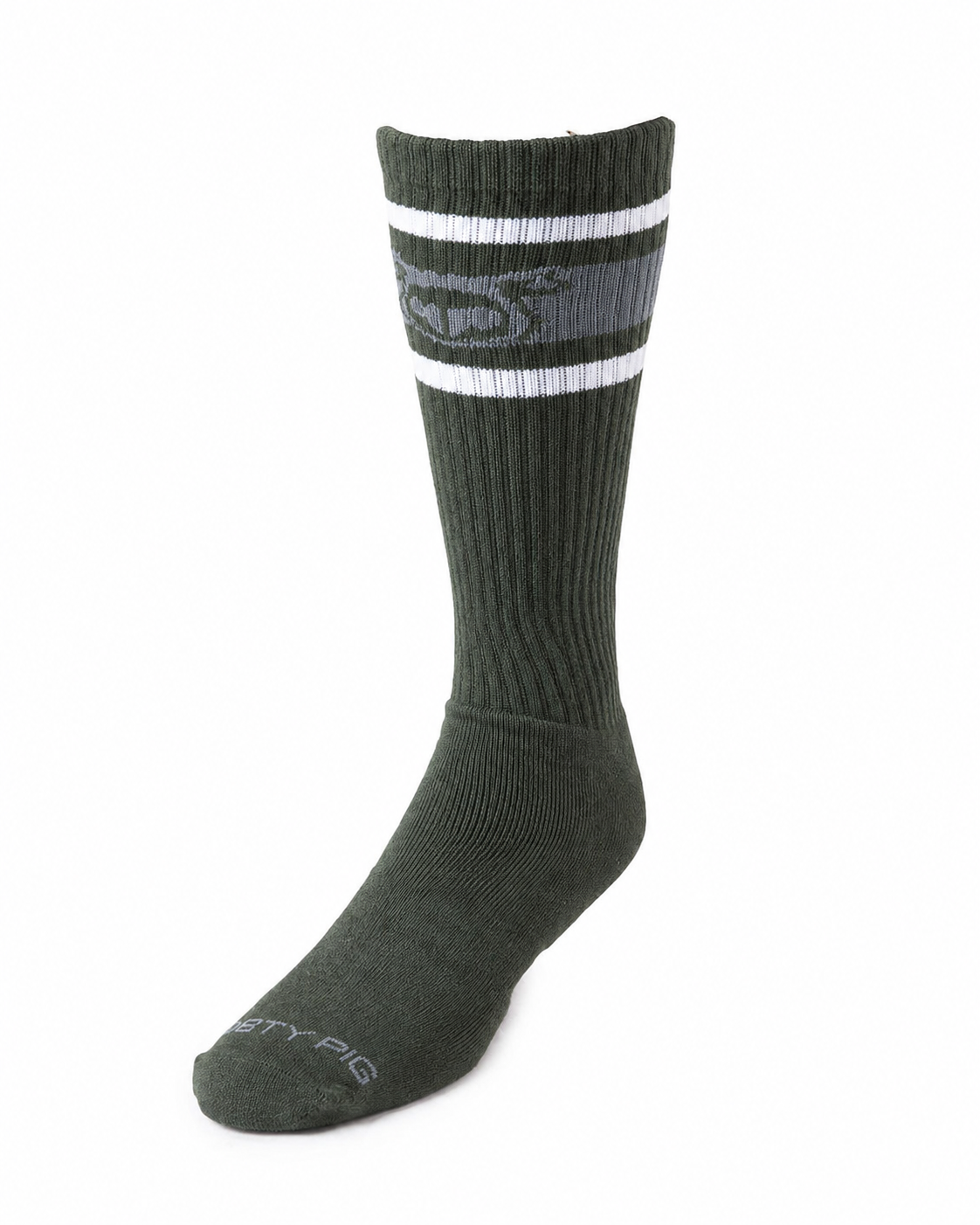 Hook'd Up Sport Sock 3.0 - Army Green/Shark Grey/White