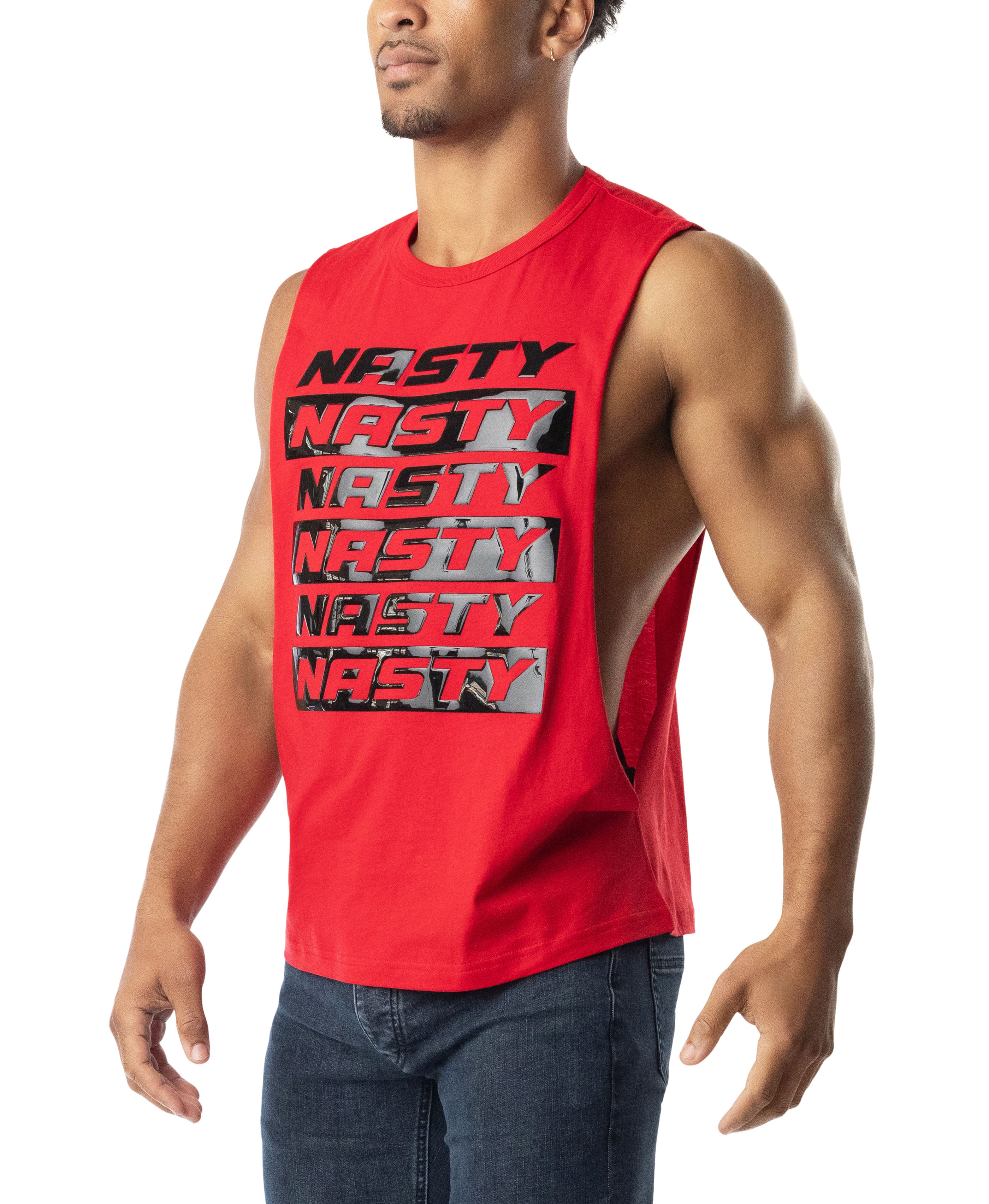 Nasty Shredder Tank Top - Red/Black