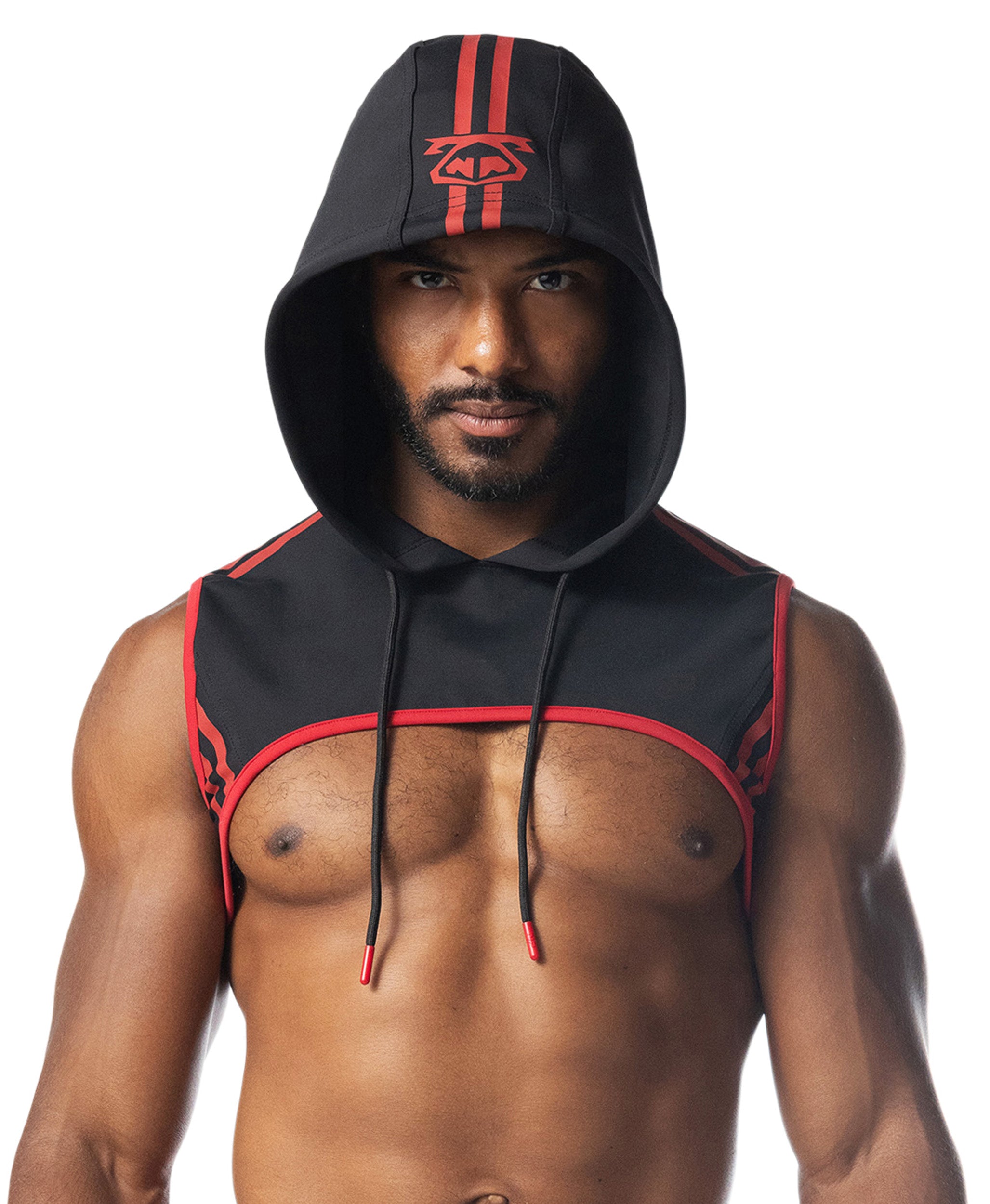Ignite Cropped Hoodie - Black/Red
