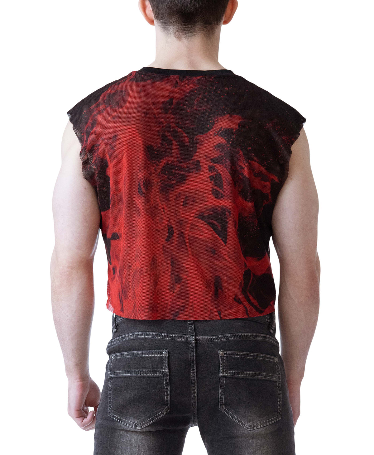 Inferno Sleeveless Crop Top - Flame