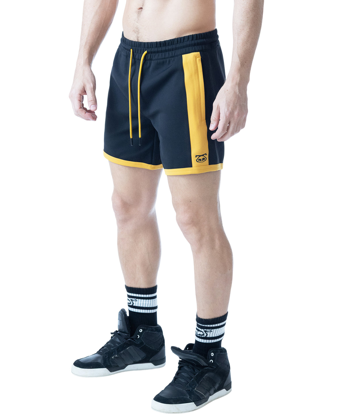 Ink Rugby Short - Black/Cadmium Yellow