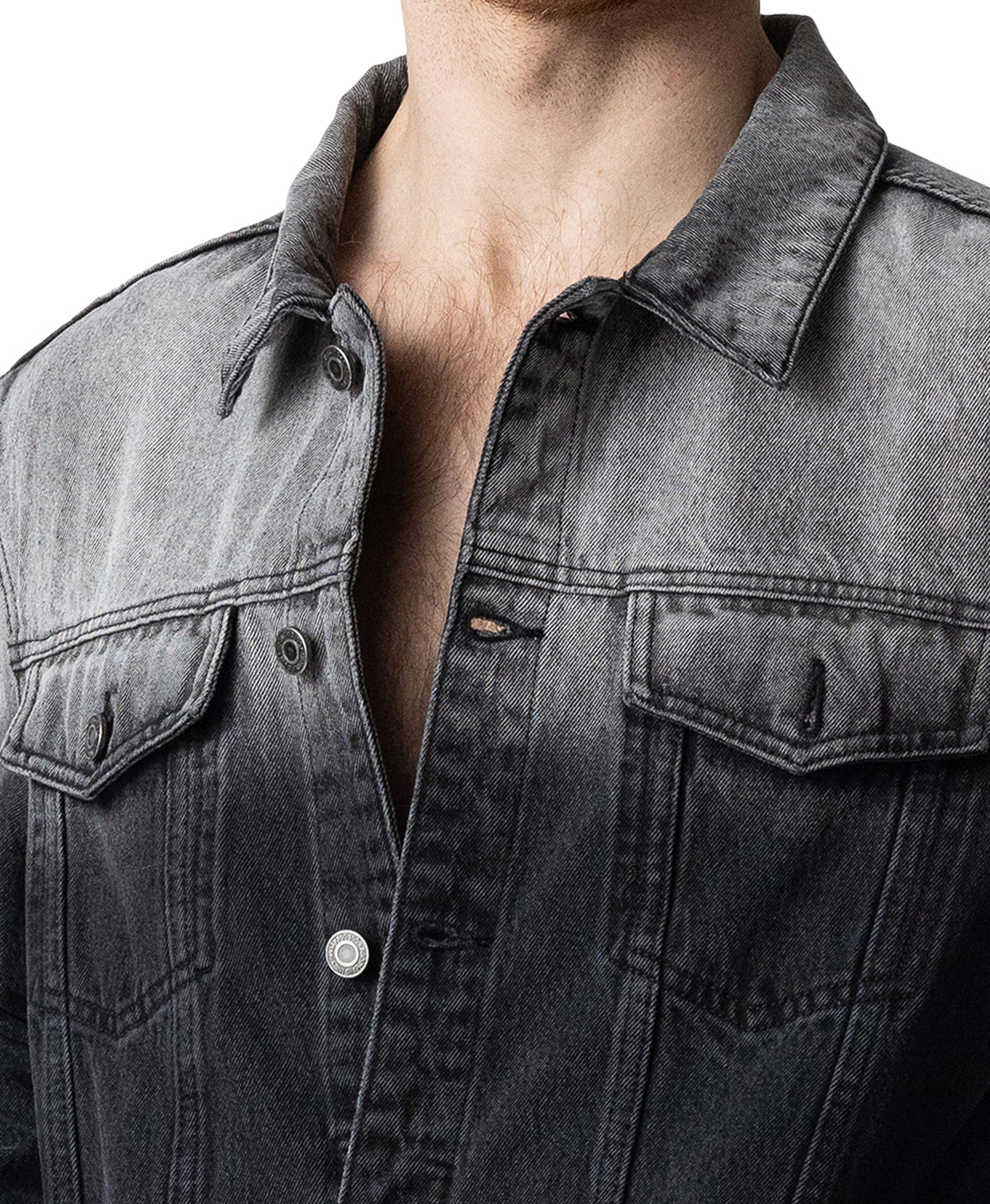 Oxidize Denim Jacket | Black/White | Nasty Pig