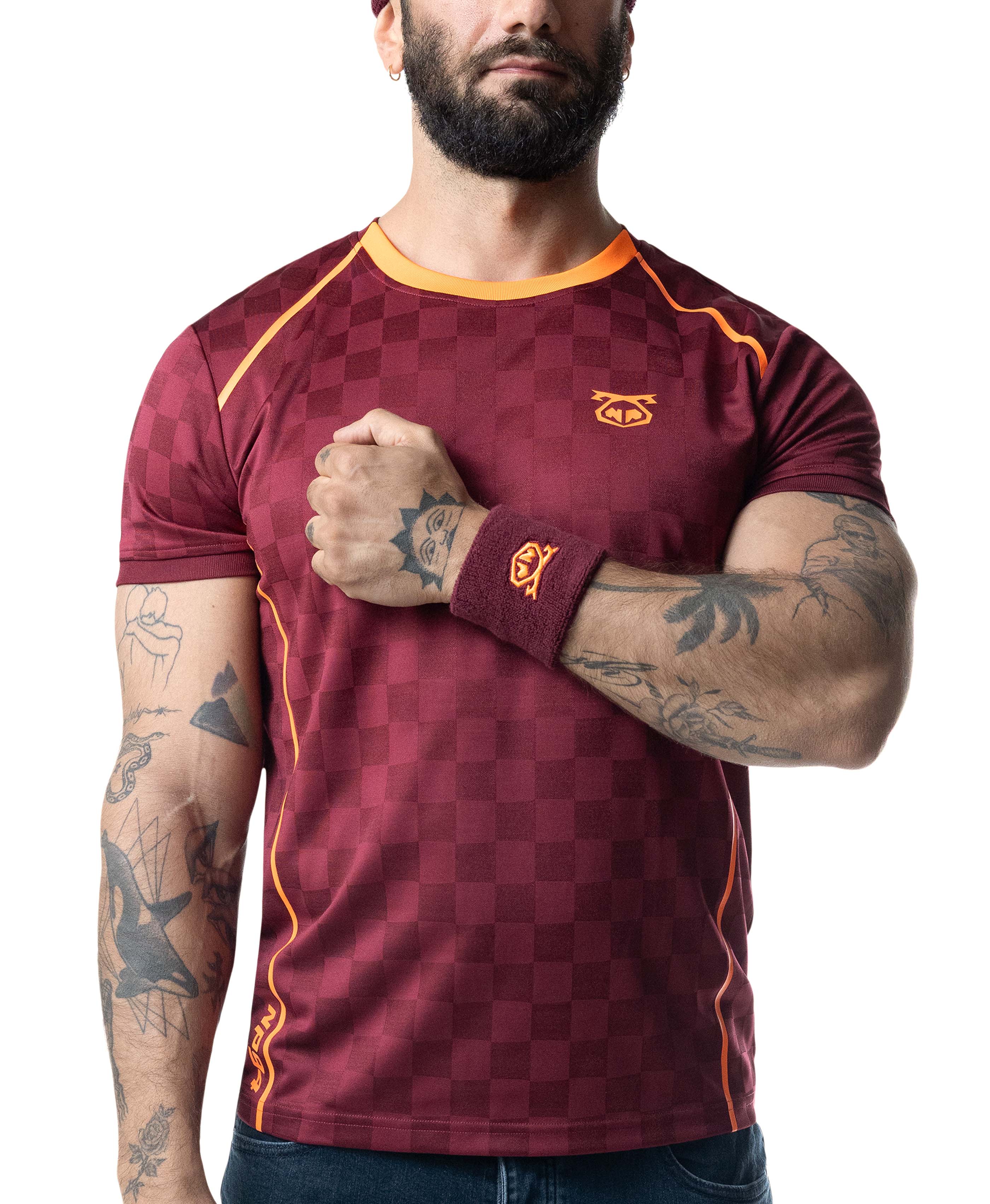 Snout Arm Band - Burgundy/Vibrant Orange