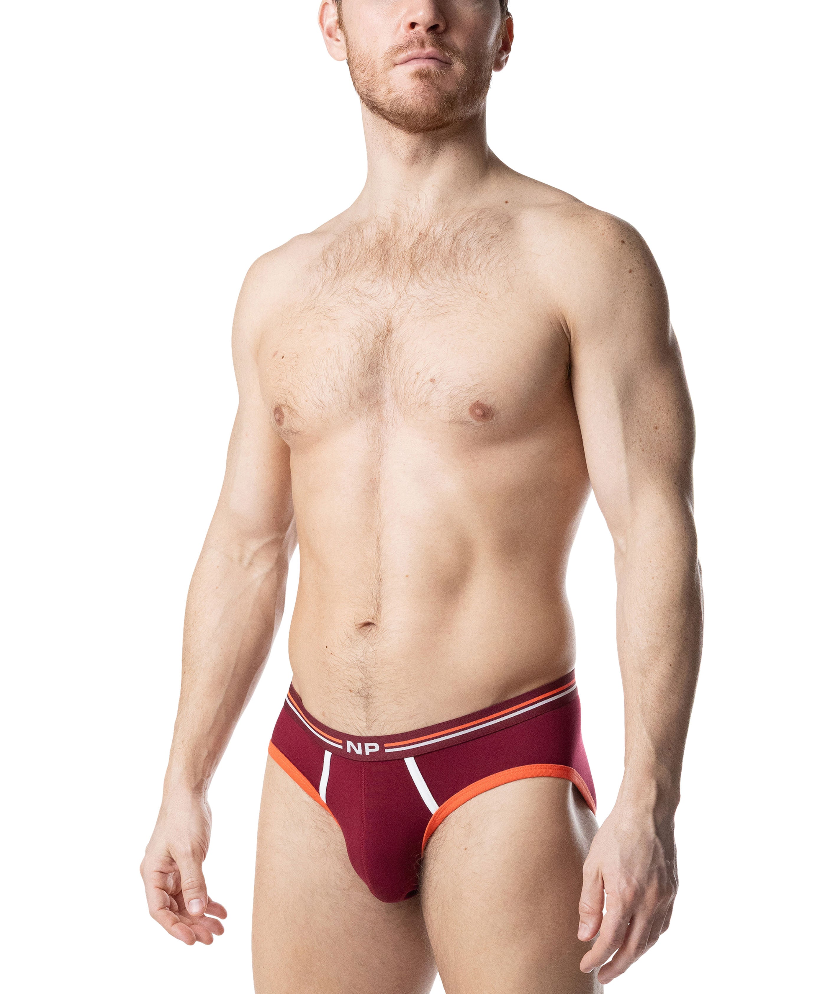 Rival Classic Brief - Burgundy/ Vibrant Orange/White