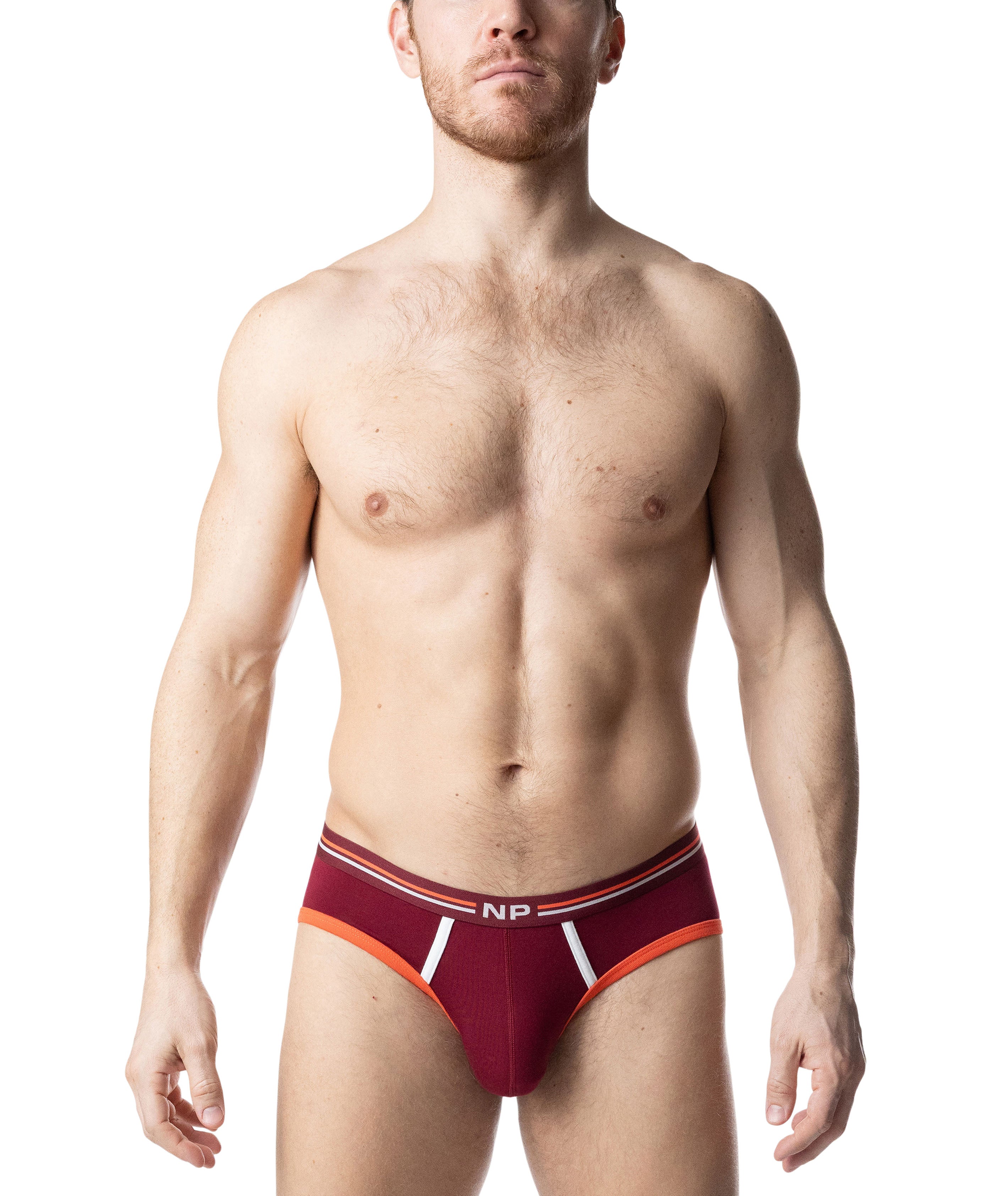 Rival Classic Brief - Burgundy/ Vibrant Orange/White