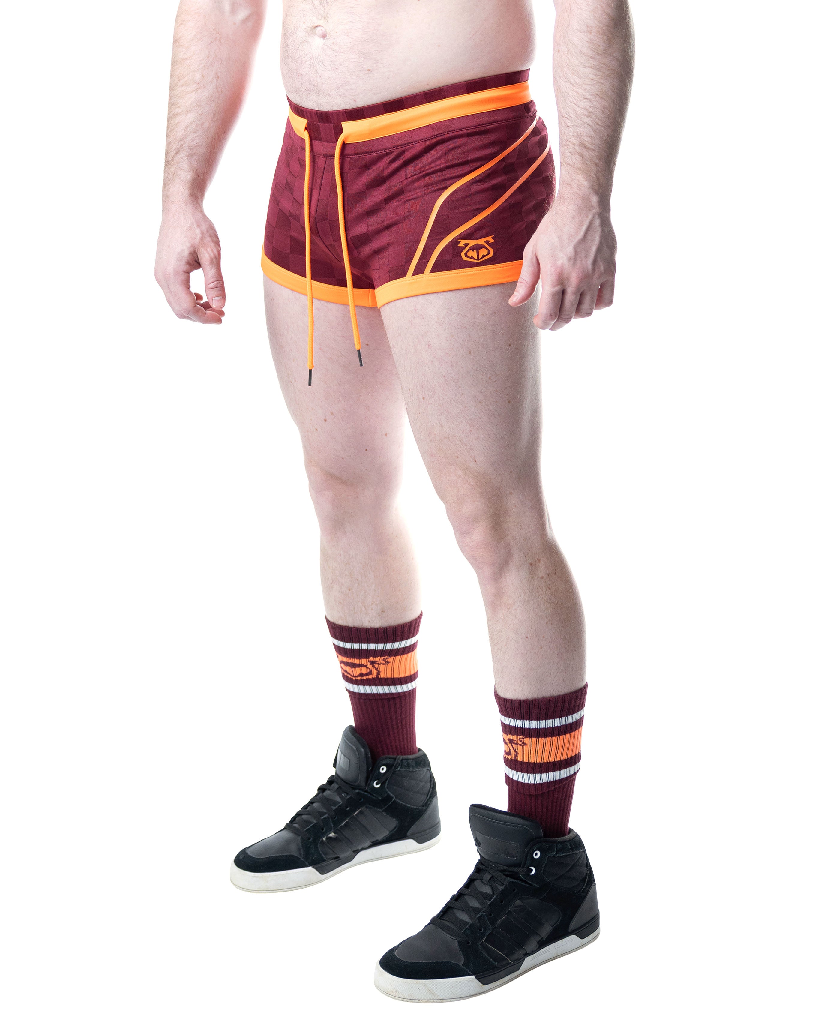 Rival Trunk Short - Burgundy/Vibrant Orange